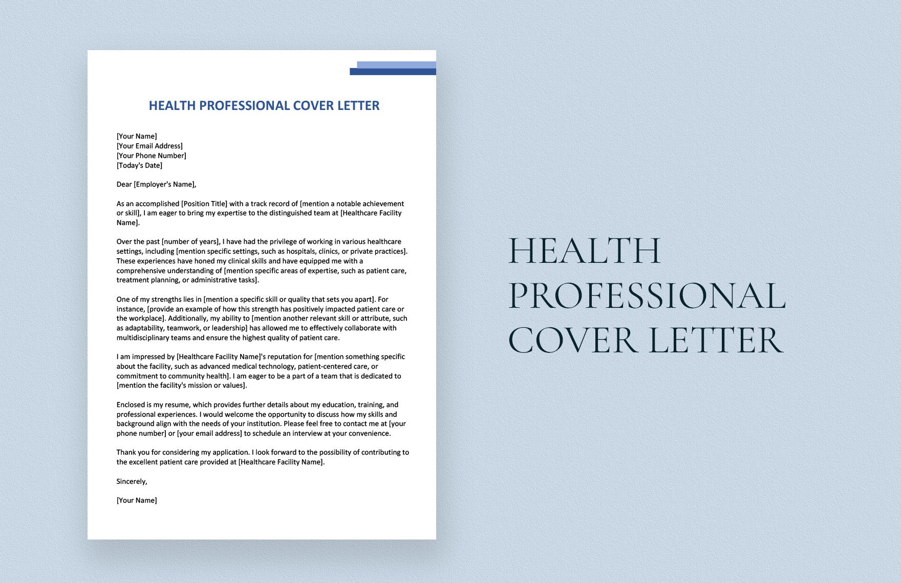 Health Professional Cover Letter