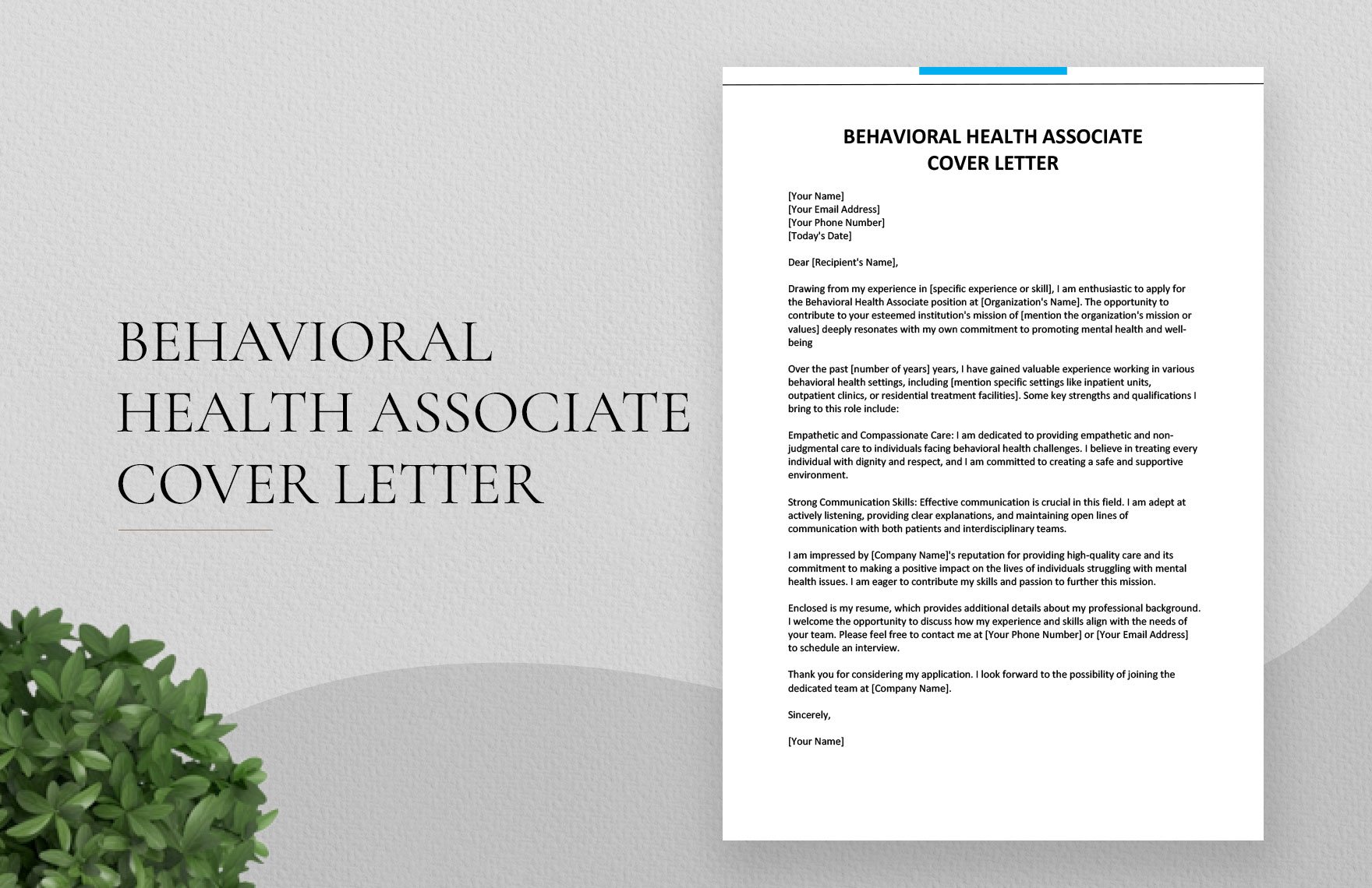 Behavioral Health Associate Cover Letter