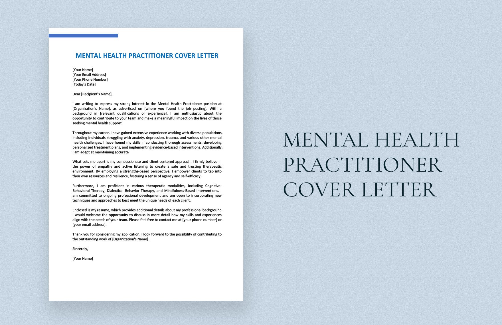 Mental Health Practitioner Cover Letter