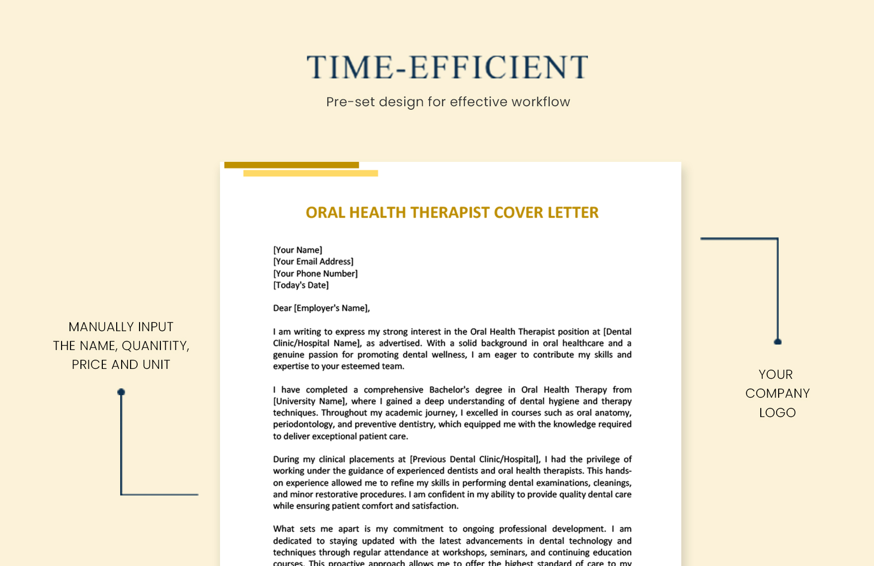 Oral Health Therapist Cover Letter