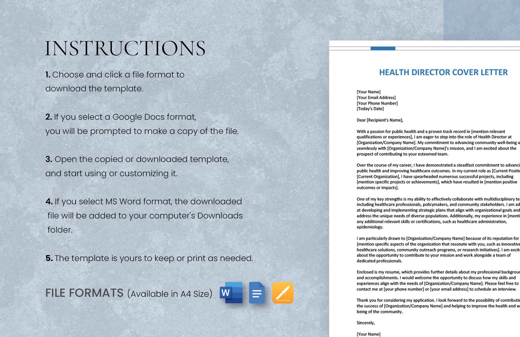 Health Director Cover Letter