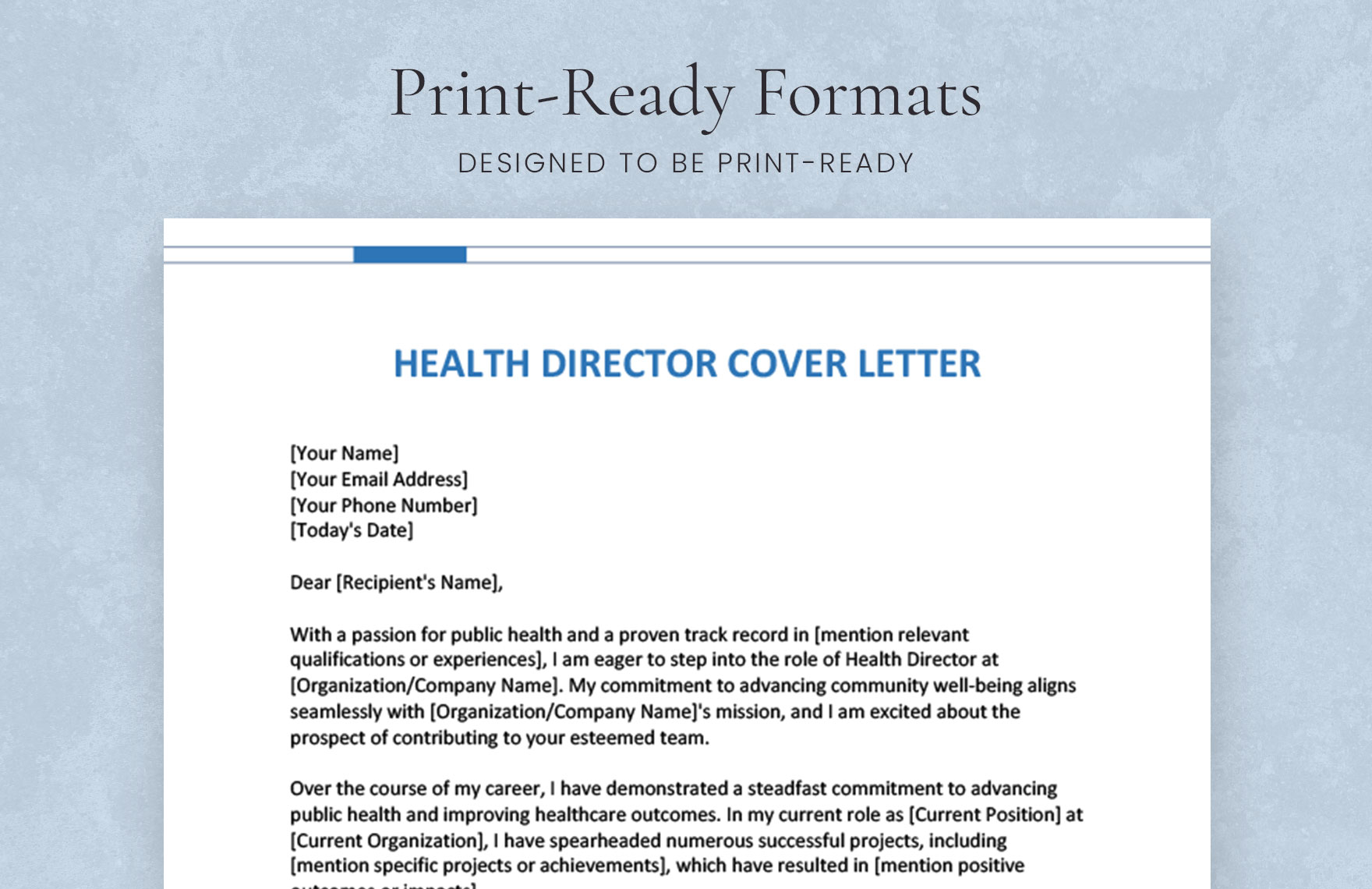 Health Director Cover Letter