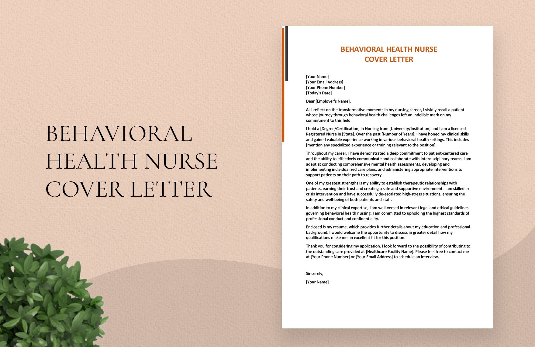 Behavioral Health Nurse Cover Letter in Word, Google Docs