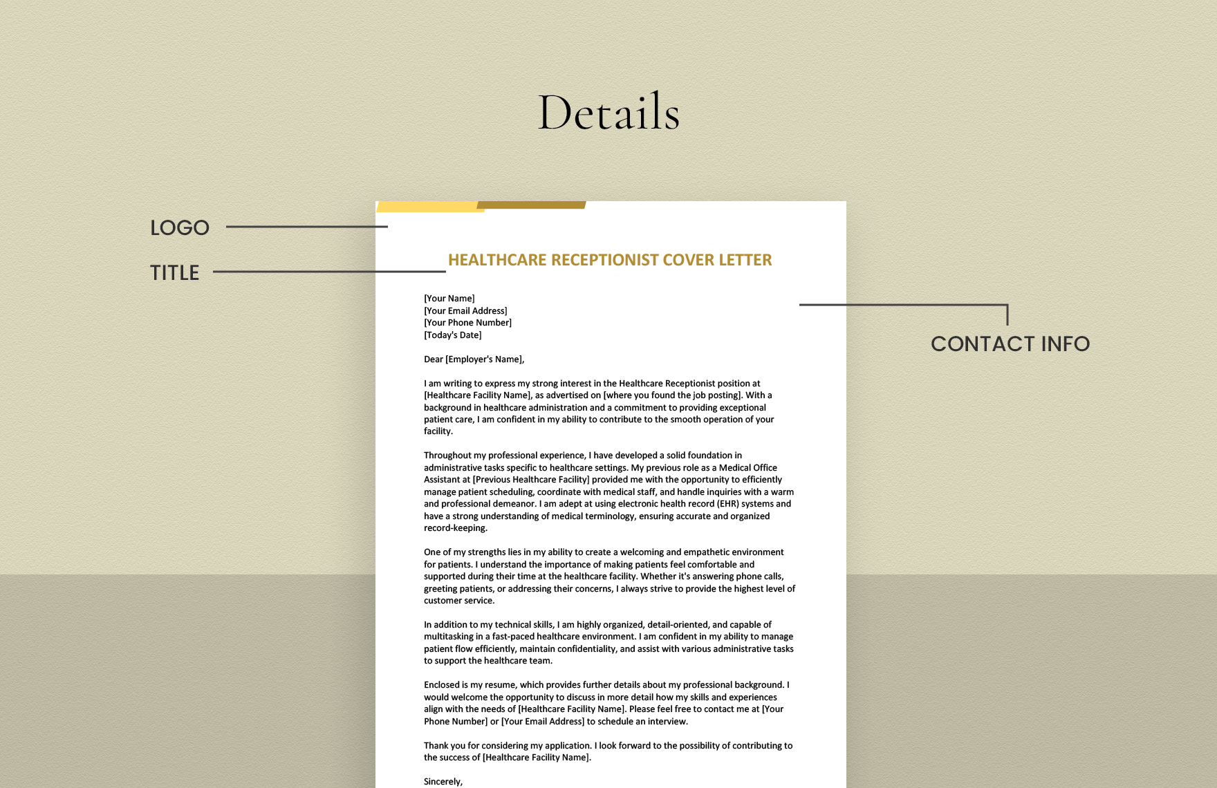 Healthcare Receptionist Cover Letter
