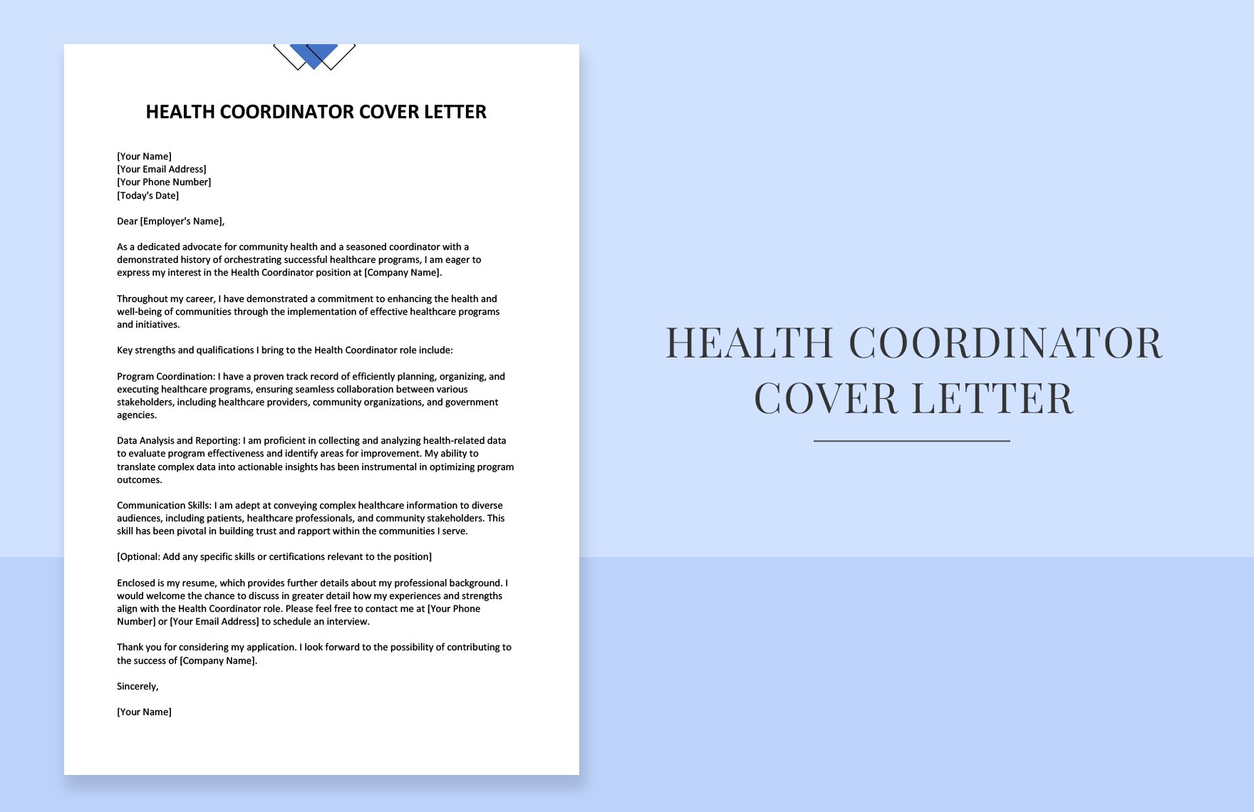 Health Coordinator Cover Letter in Word, Google Docs