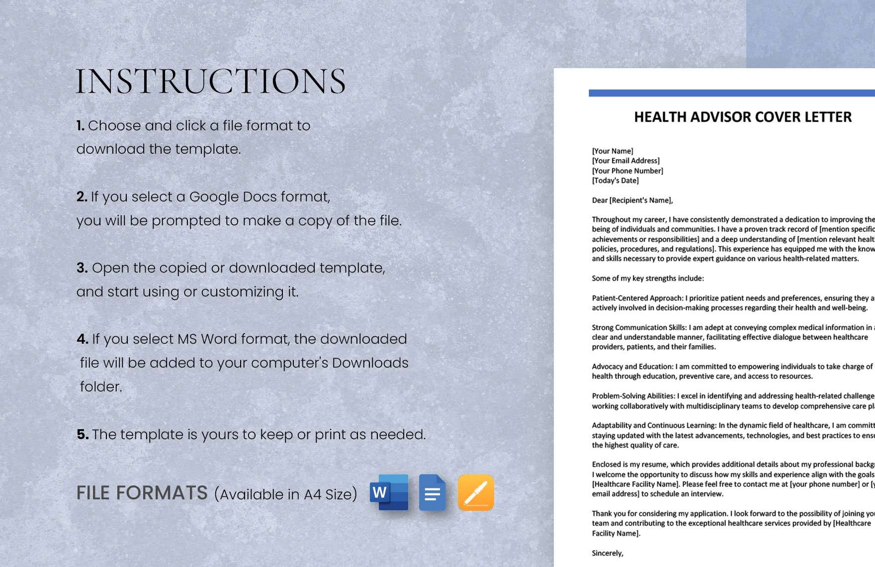 Health Advisor Cover Letter