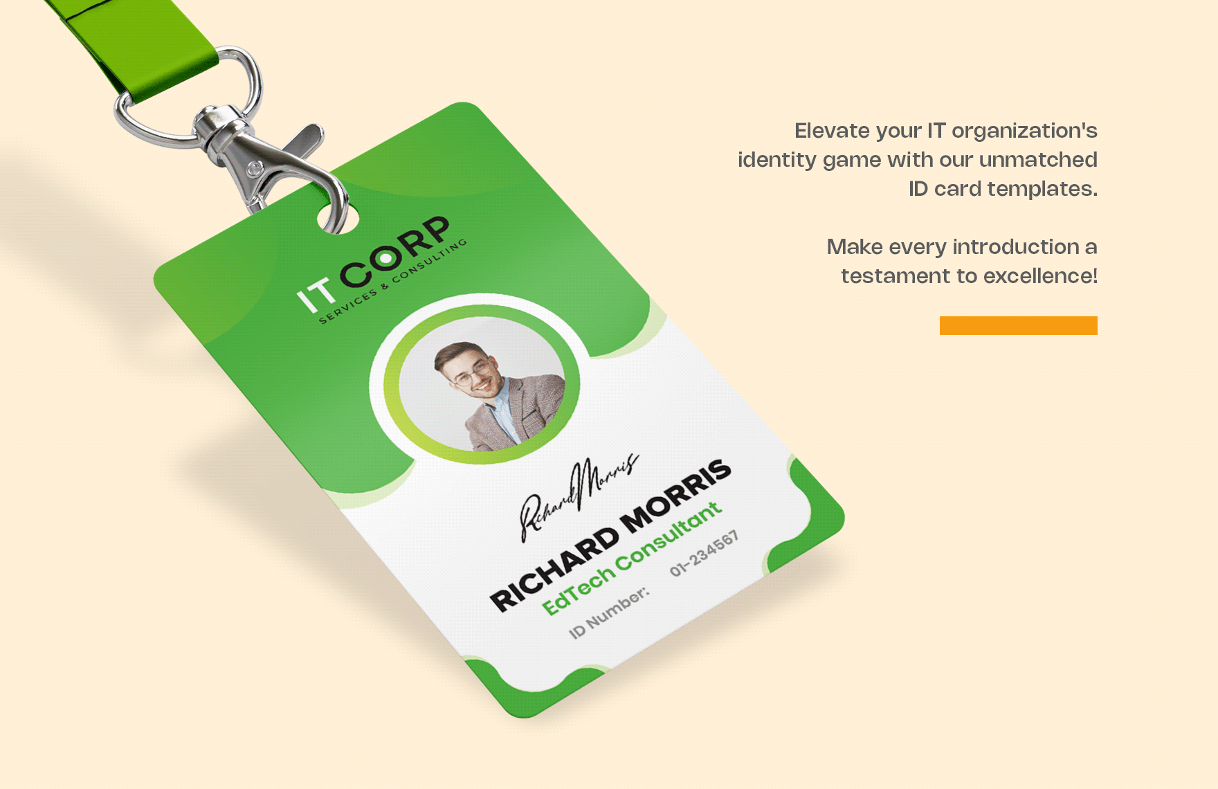 IT Education Technology Consulting ID Card Template