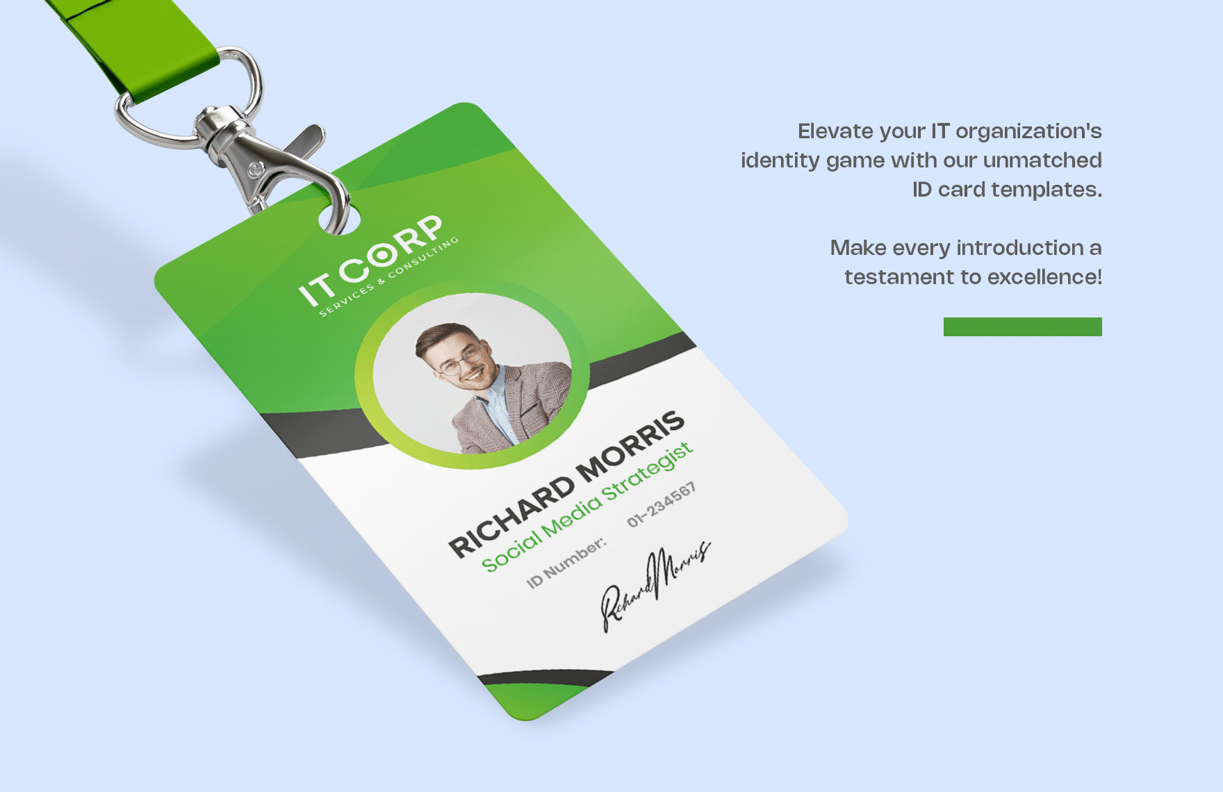 IT Social Media Online Marketing Consulting ID Card Template