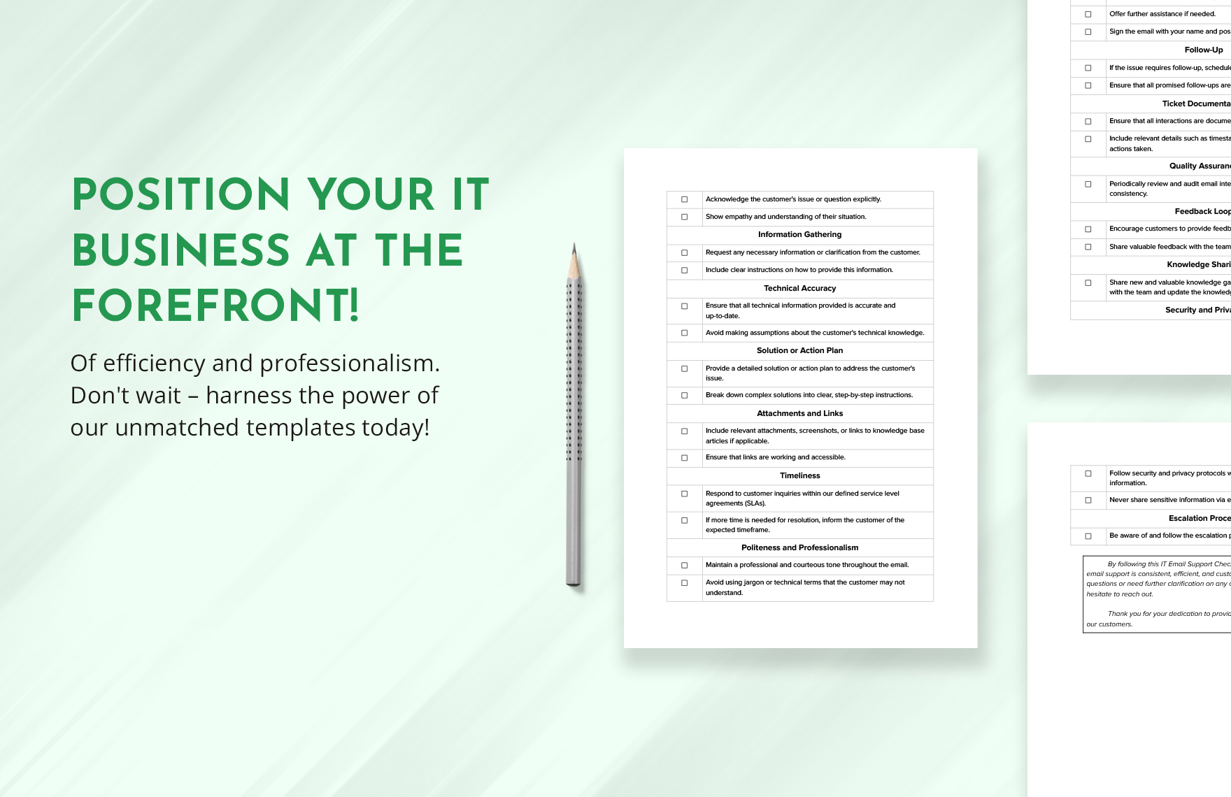 IT Email Support Checklist Template