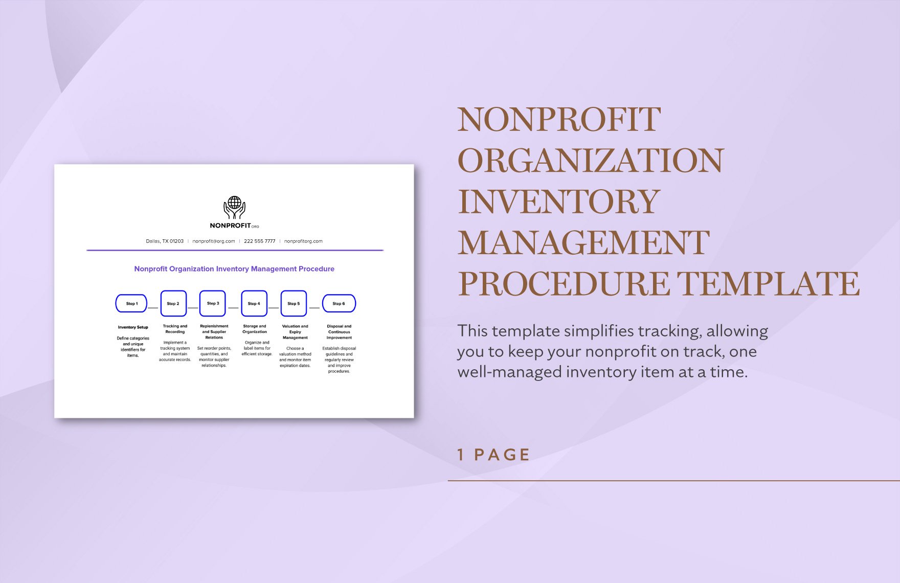 Nonprofit Organization Inventory Management Procedure Template in Word, Google Docs, PDF