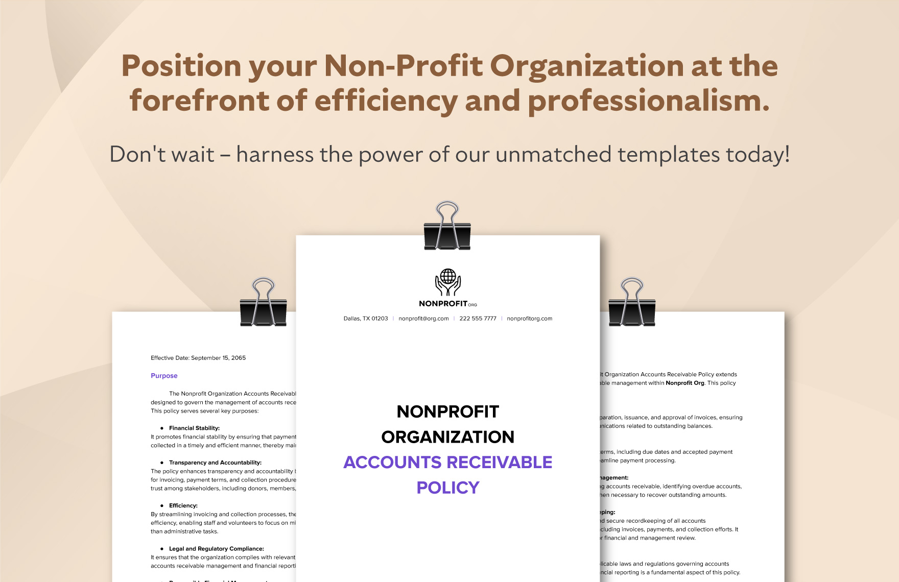 Nonprofit Organization Accounts Receivable Policy Template