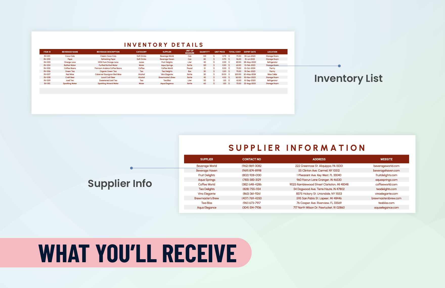 Beverage Inventory Template