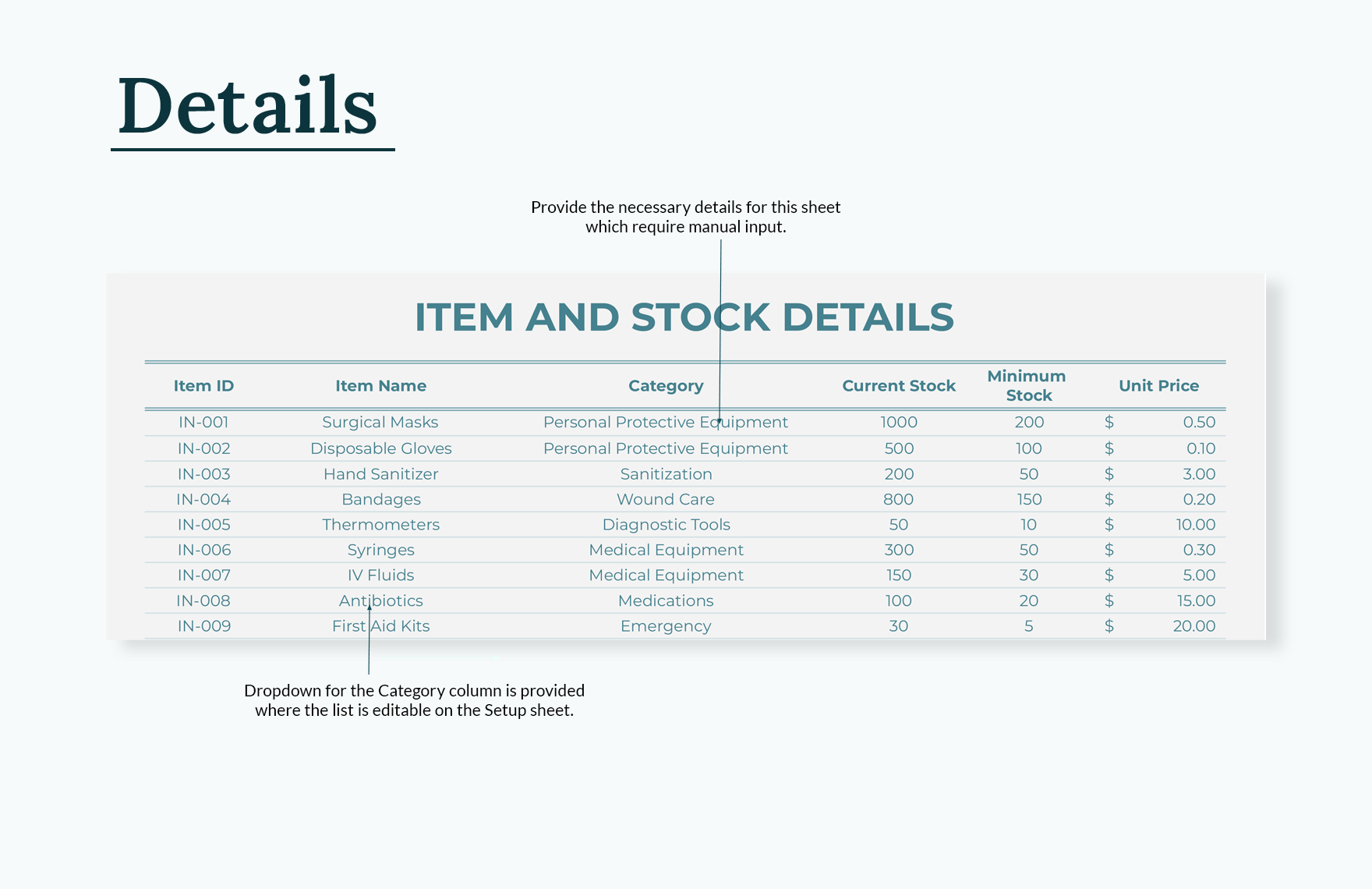 Medical Supplies Inventory Template