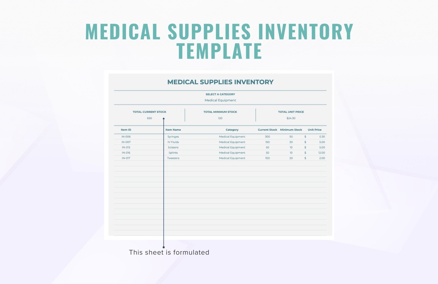 Medical Supplies Inventory Template