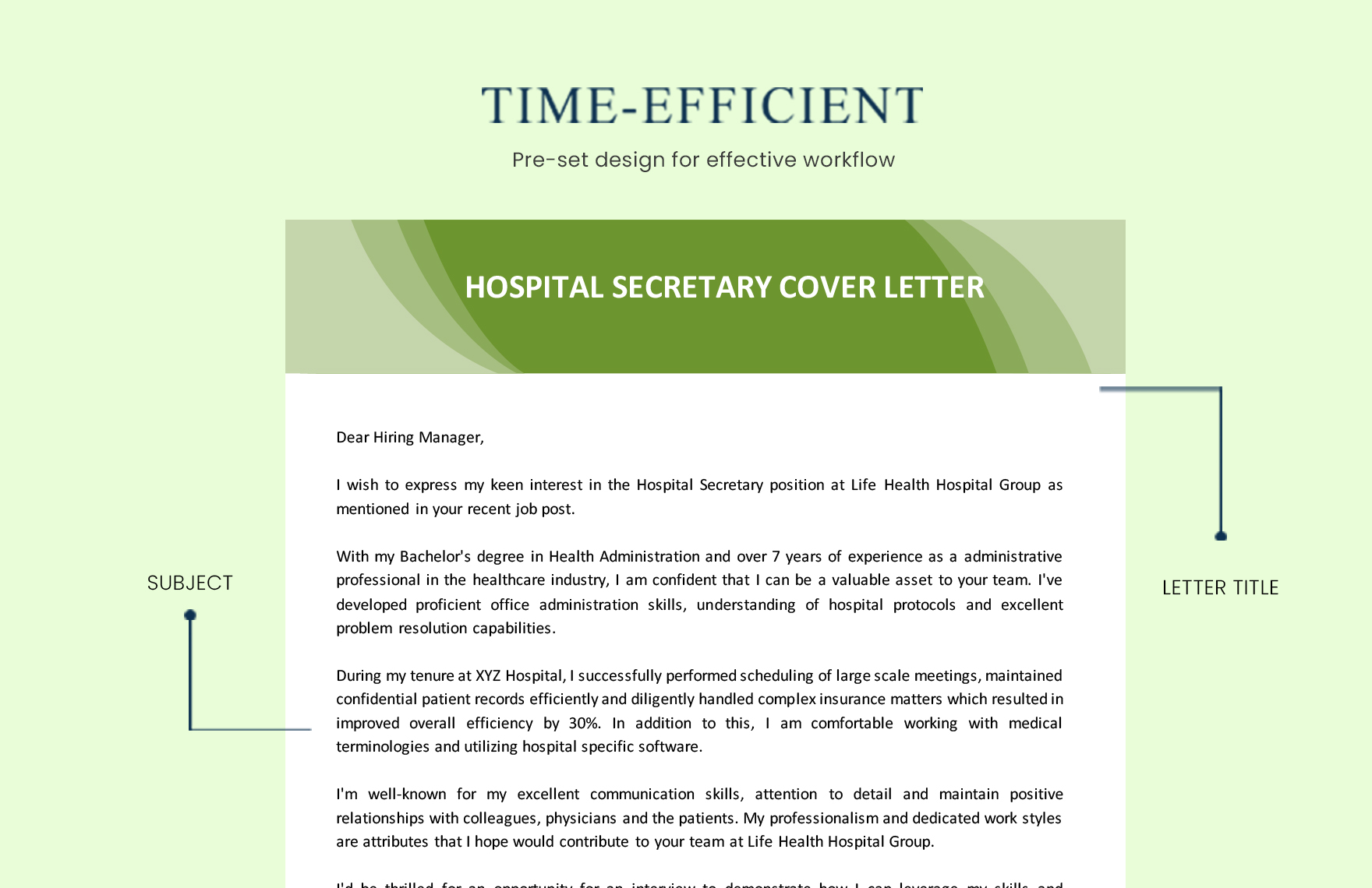 Hospital Secretary Cover Letter