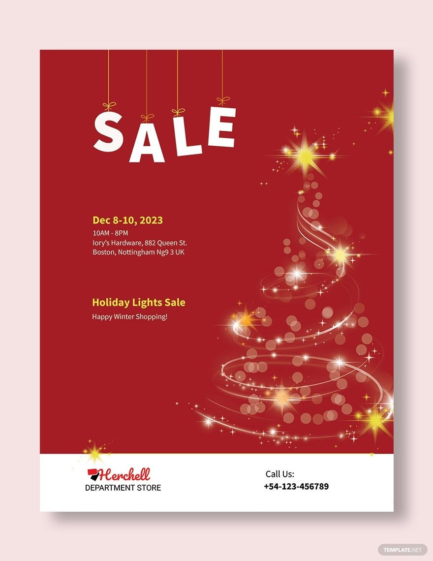 Christmas Lights Sale Poster Template