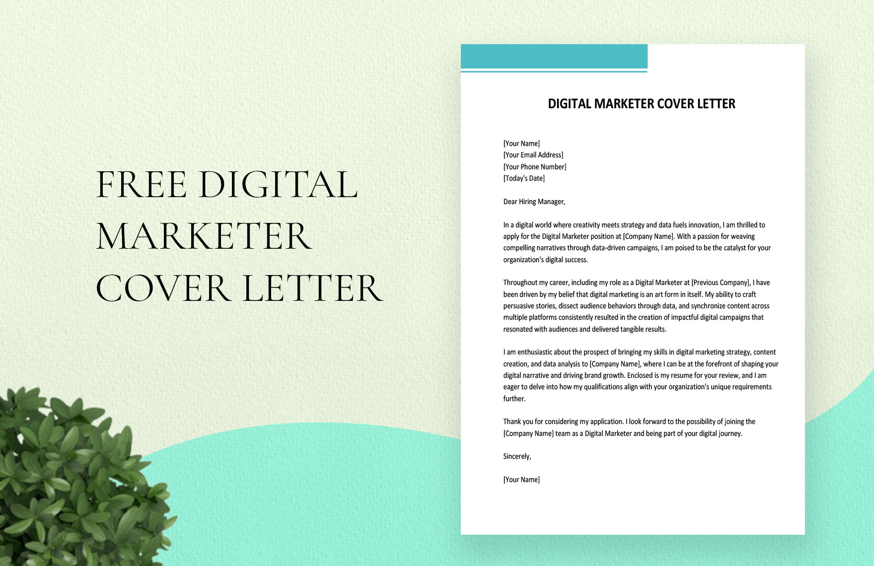 Digital Marketer Cover Letter in Word, Google Docs
