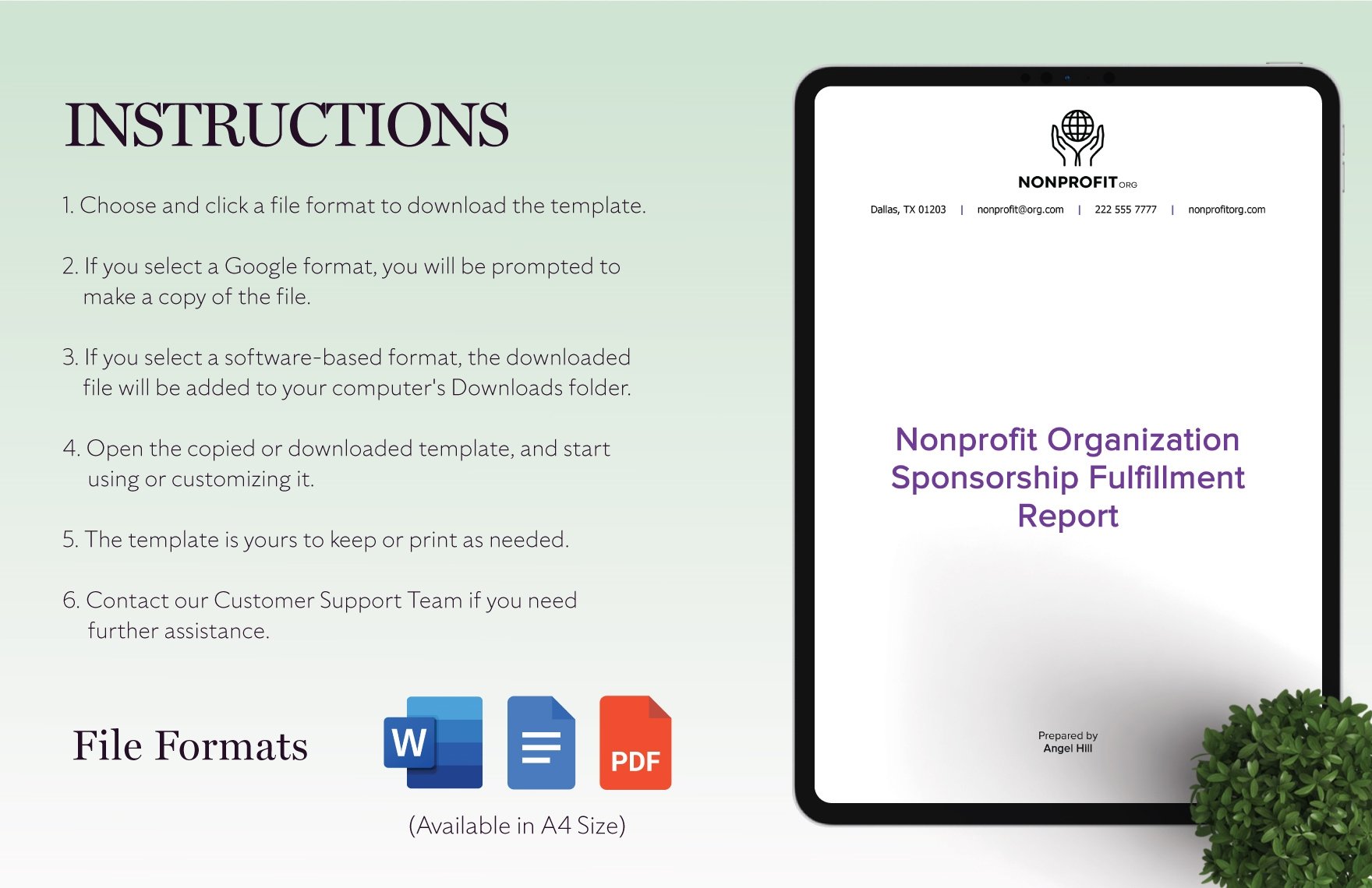 Nonprofit Organization Sponsorship Fulfillment Report Template