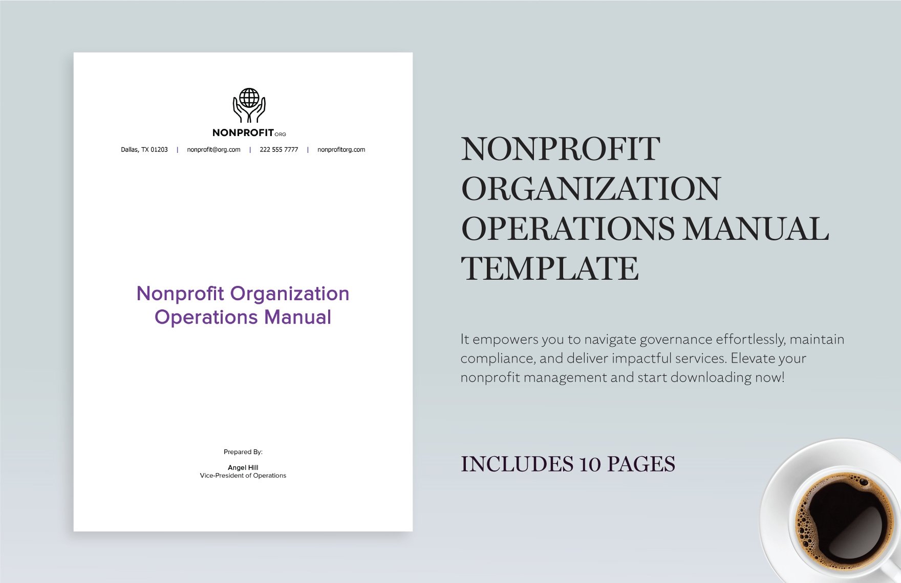 Nonprofit Organization Operations Manual Template in Word, Google Docs, PDF