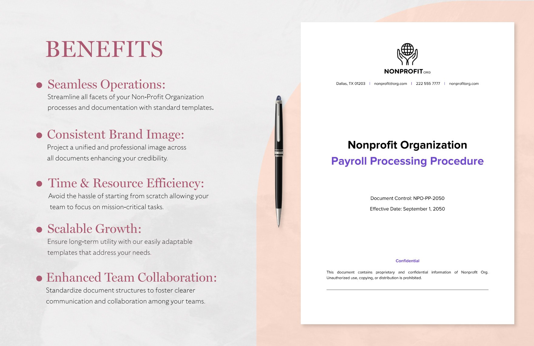 Nonprofit Organization Payroll Processing Procedure Template