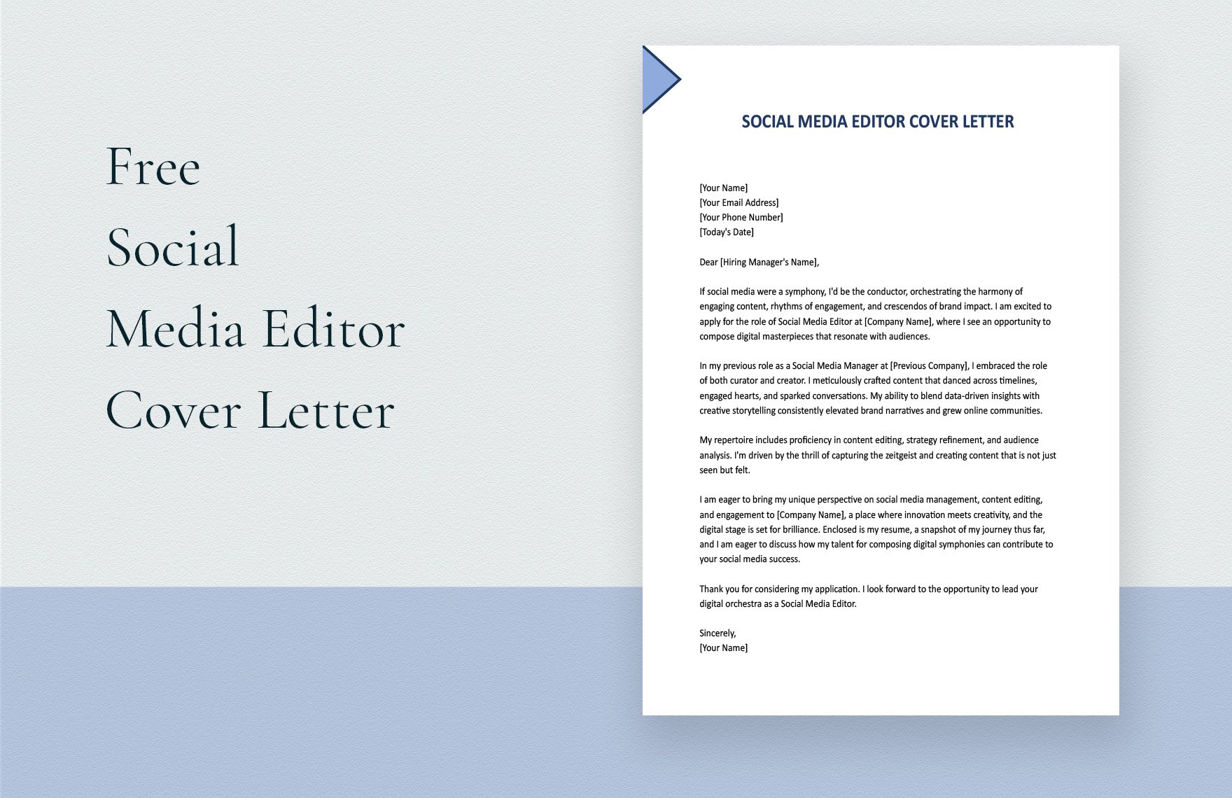 Social Media Editor Cover Letter in Word, Google Docs