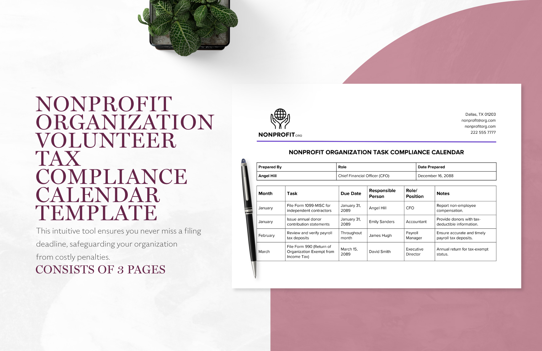 Nonprofit Organization Tax Compliance Calendar Template in Word, PDF, Google Docs - Download | Template.net Nonprofit Organization Tax Compliance Calendar Template in Word, PDF, Google Docs - Download | Template.net