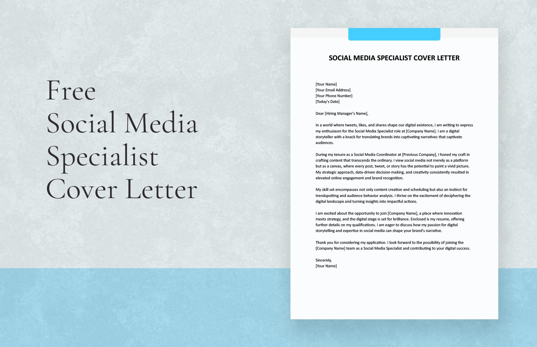 Social Media Specialist Cover Letter in Word, Google Docs