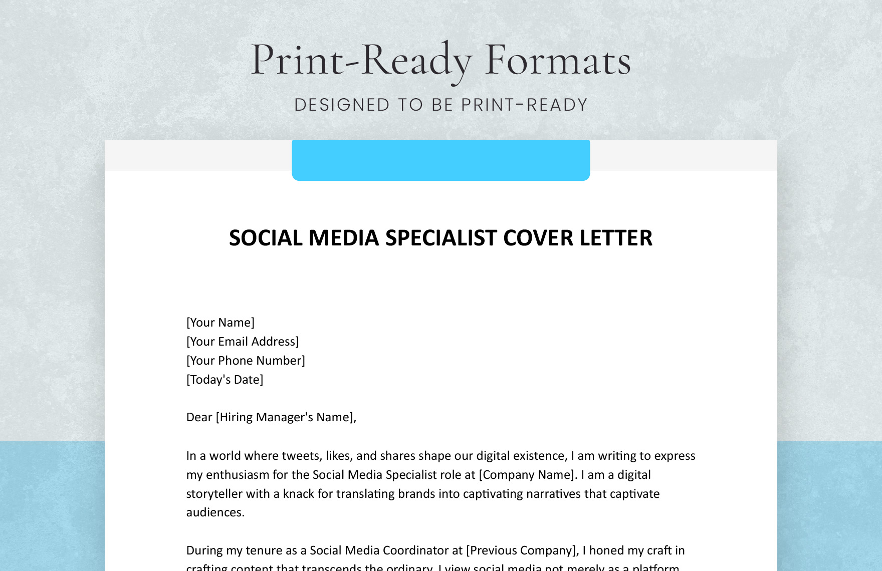 Social Media Specialist Cover Letter