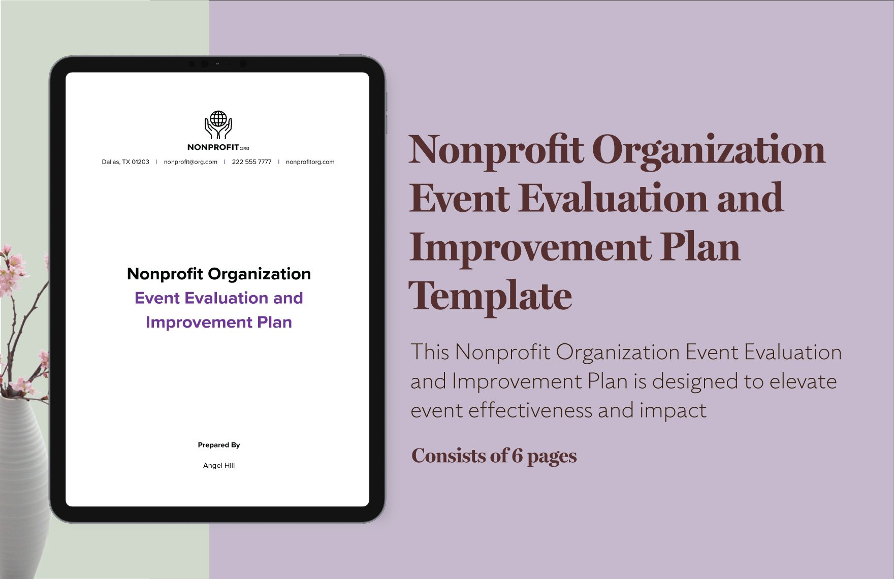 Nonprofit Organization Event Evaluation and Improvement Plan Template