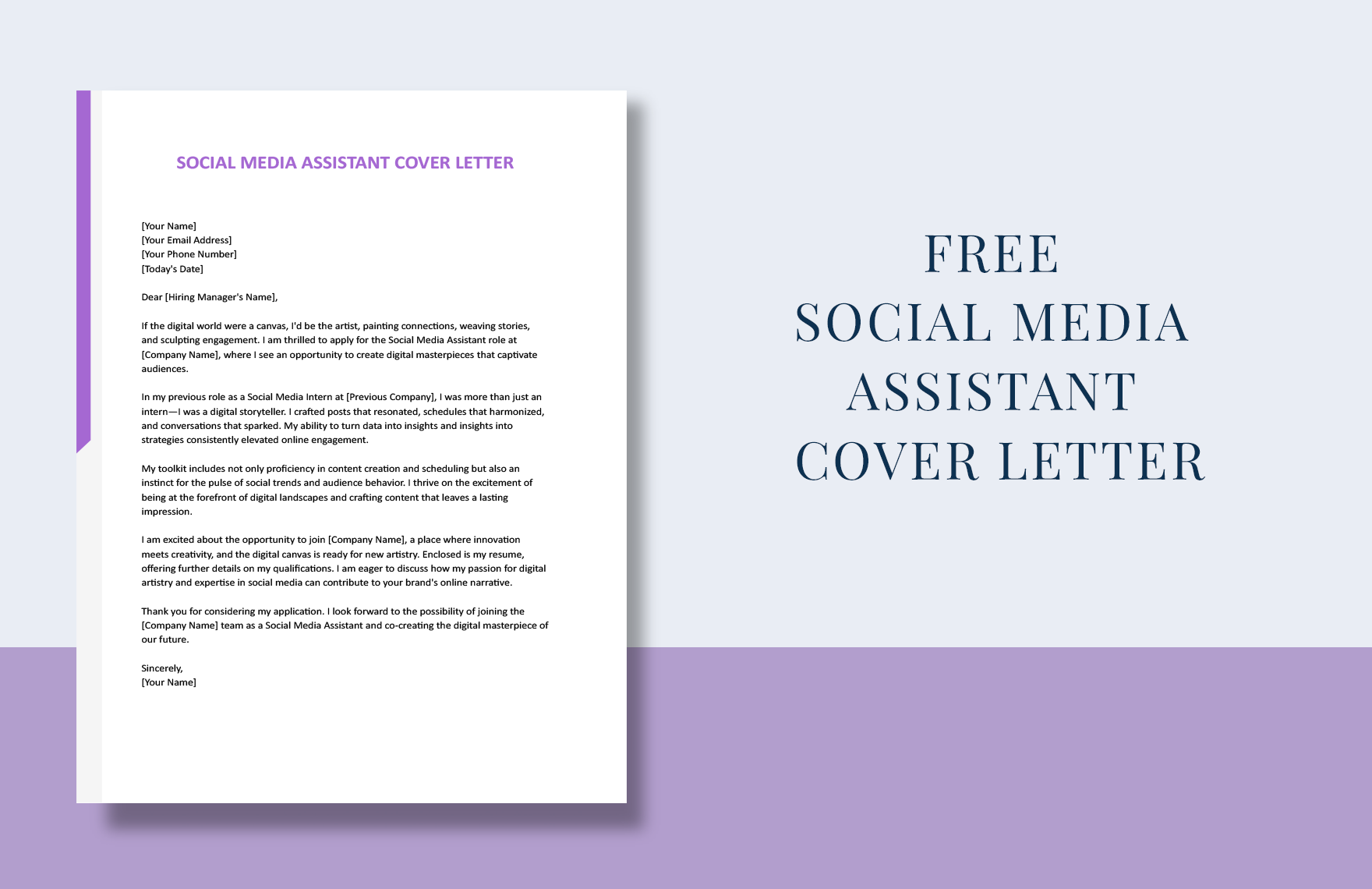Social Media Assistant Cover Letter