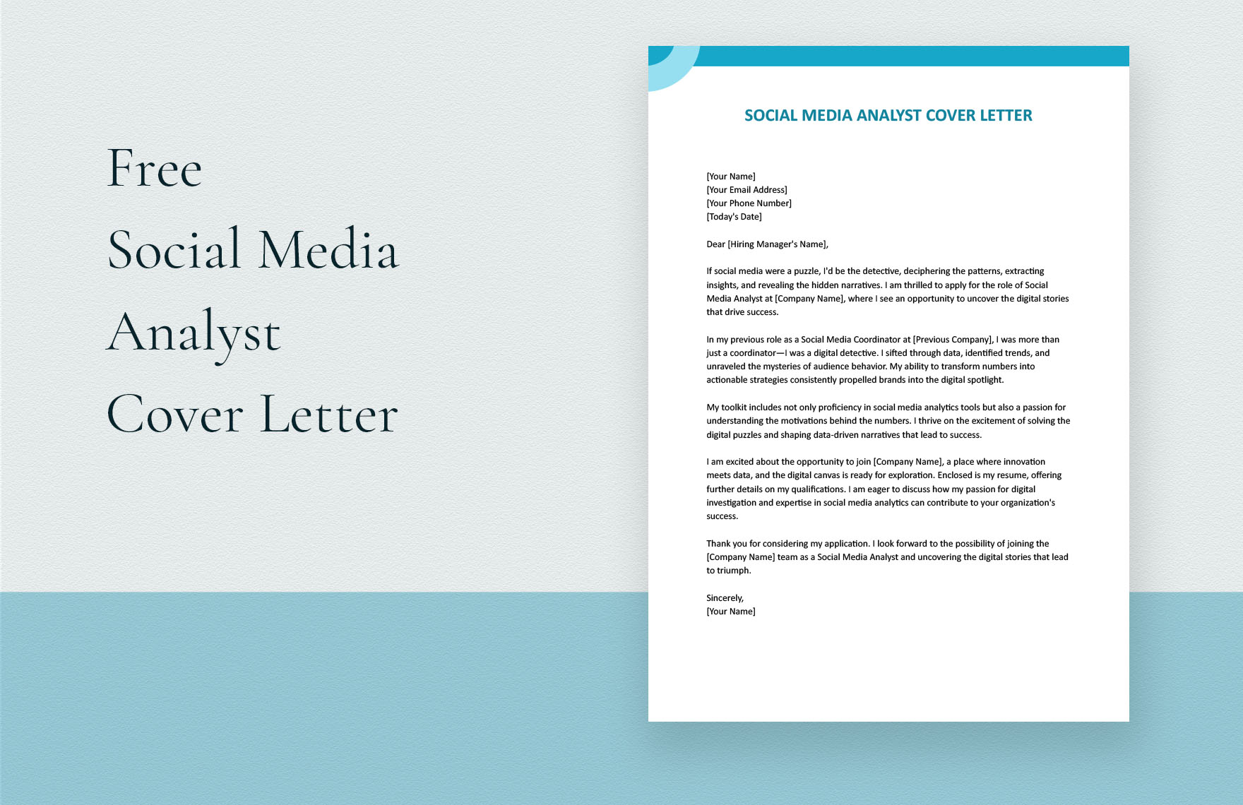 Social Media Analyst Cover Letter