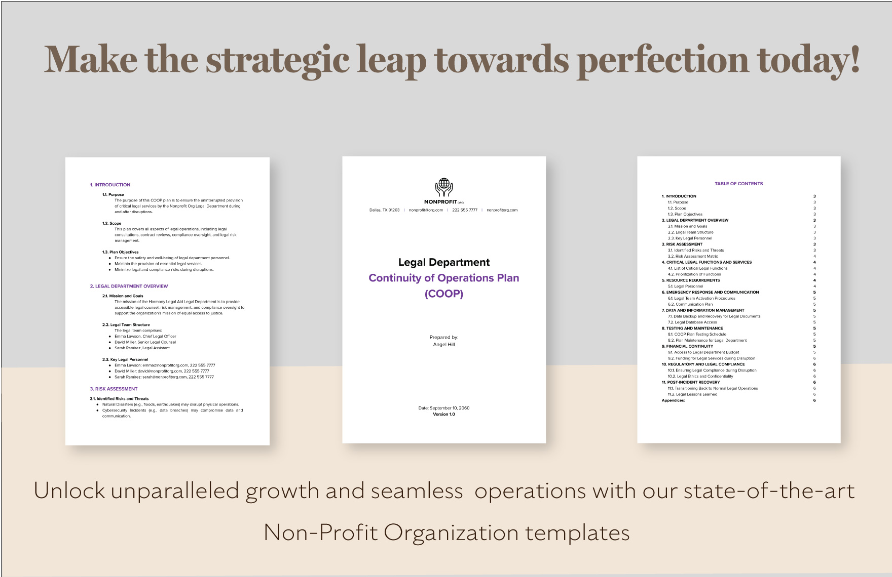 Nonprofit Organization Continuity of Operations Plan Template
