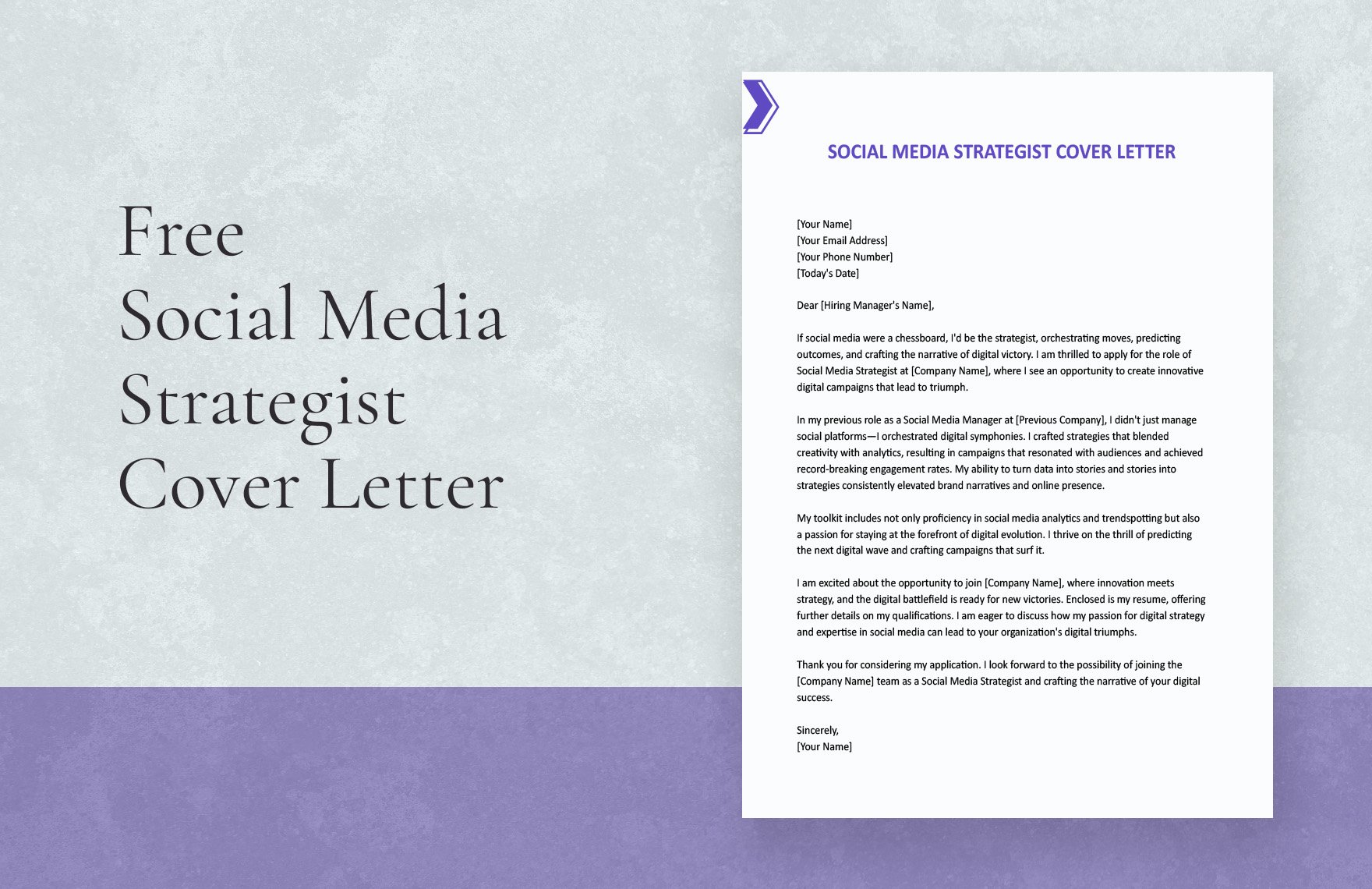 Social Media Strategist Cover Letter in Word, Google Docs