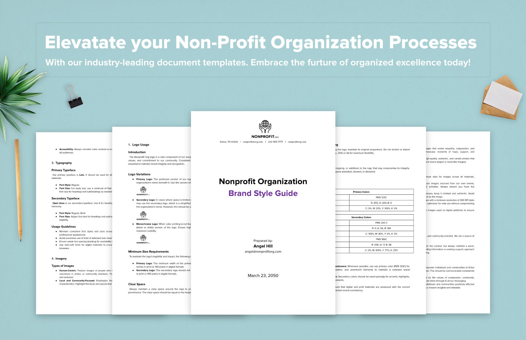 Nonprofit Organization Brand Style Guide Template