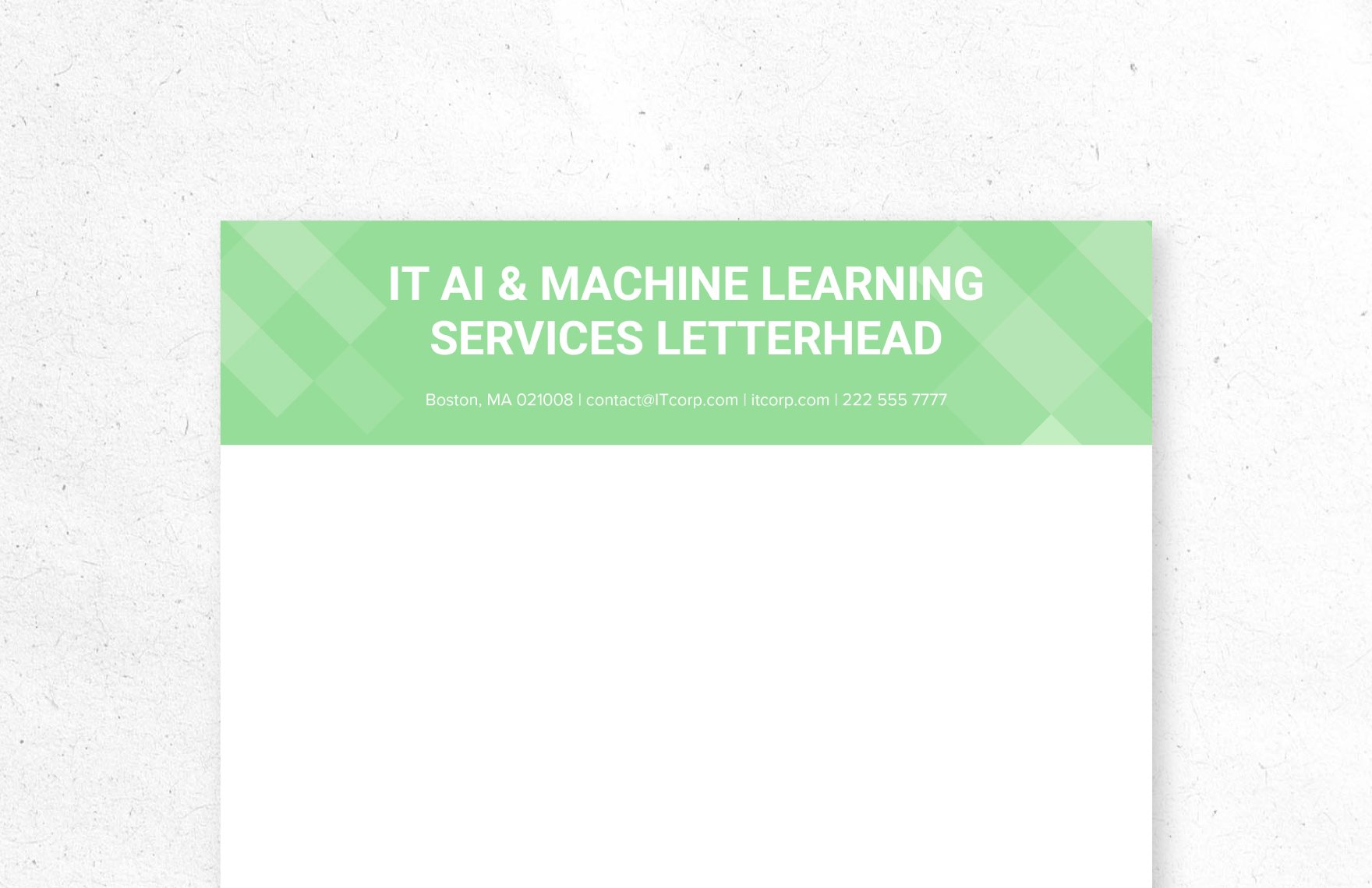 IT AI & Machine Learning Services Letterhead Template