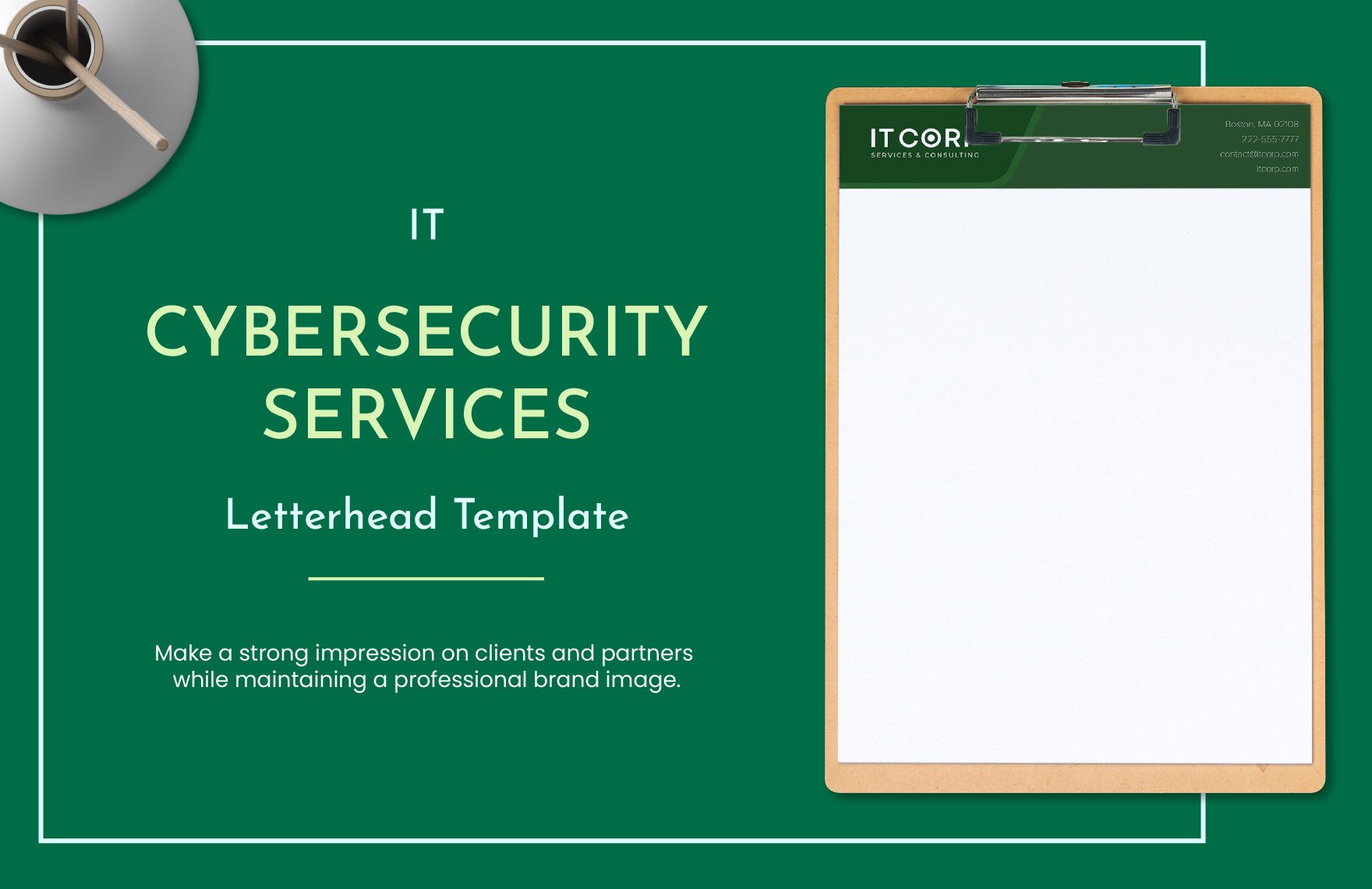 IT Cybersecurity Services Letterhead Template in Word, Illustrator, PSD
