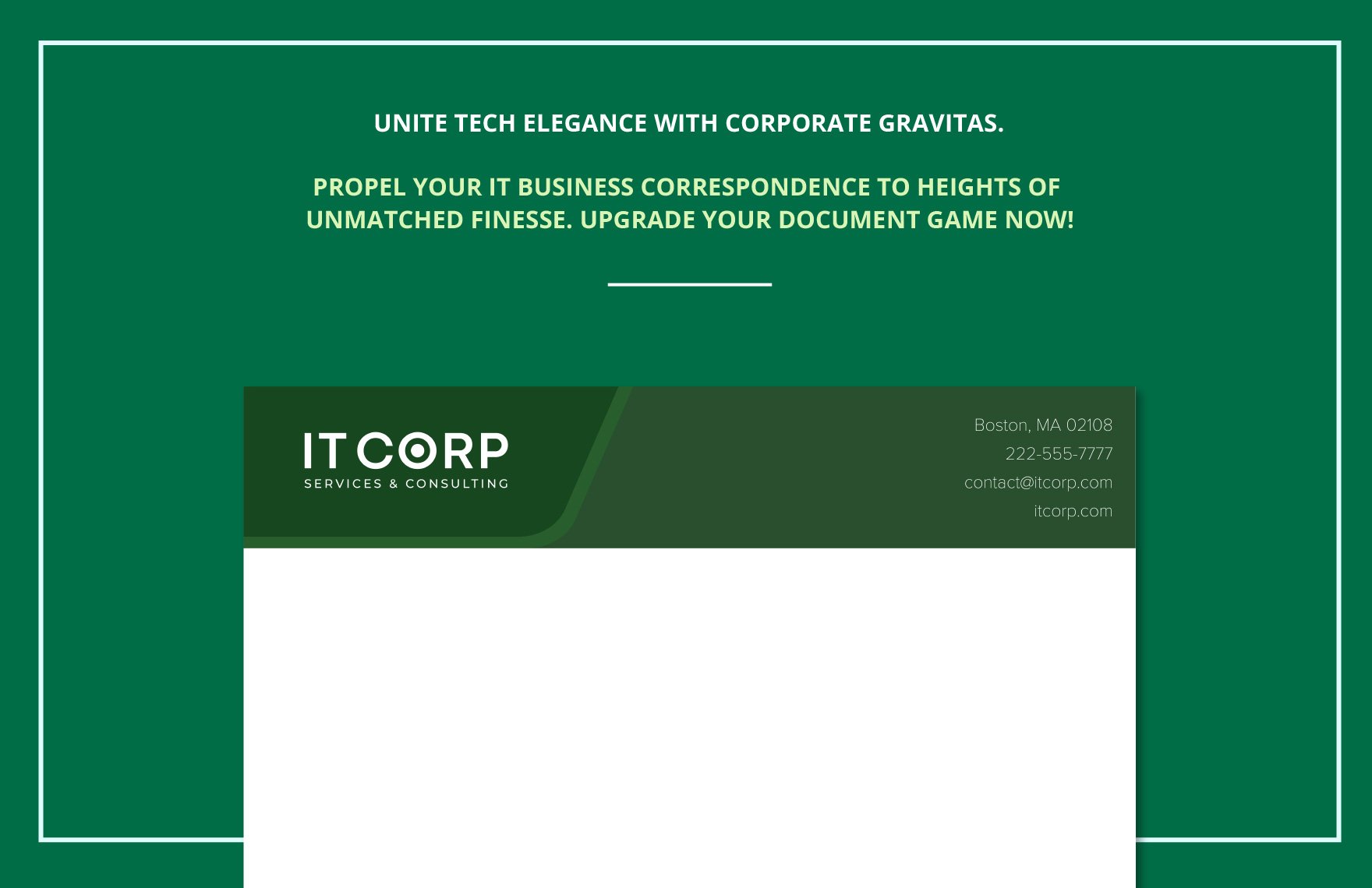 IT Cybersecurity Services Letterhead Template