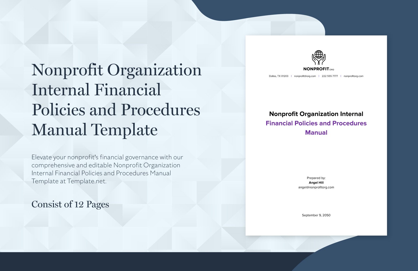 Nonprofit Organization Internal Financial Policies and Procedures Manual Template in Word, PDF