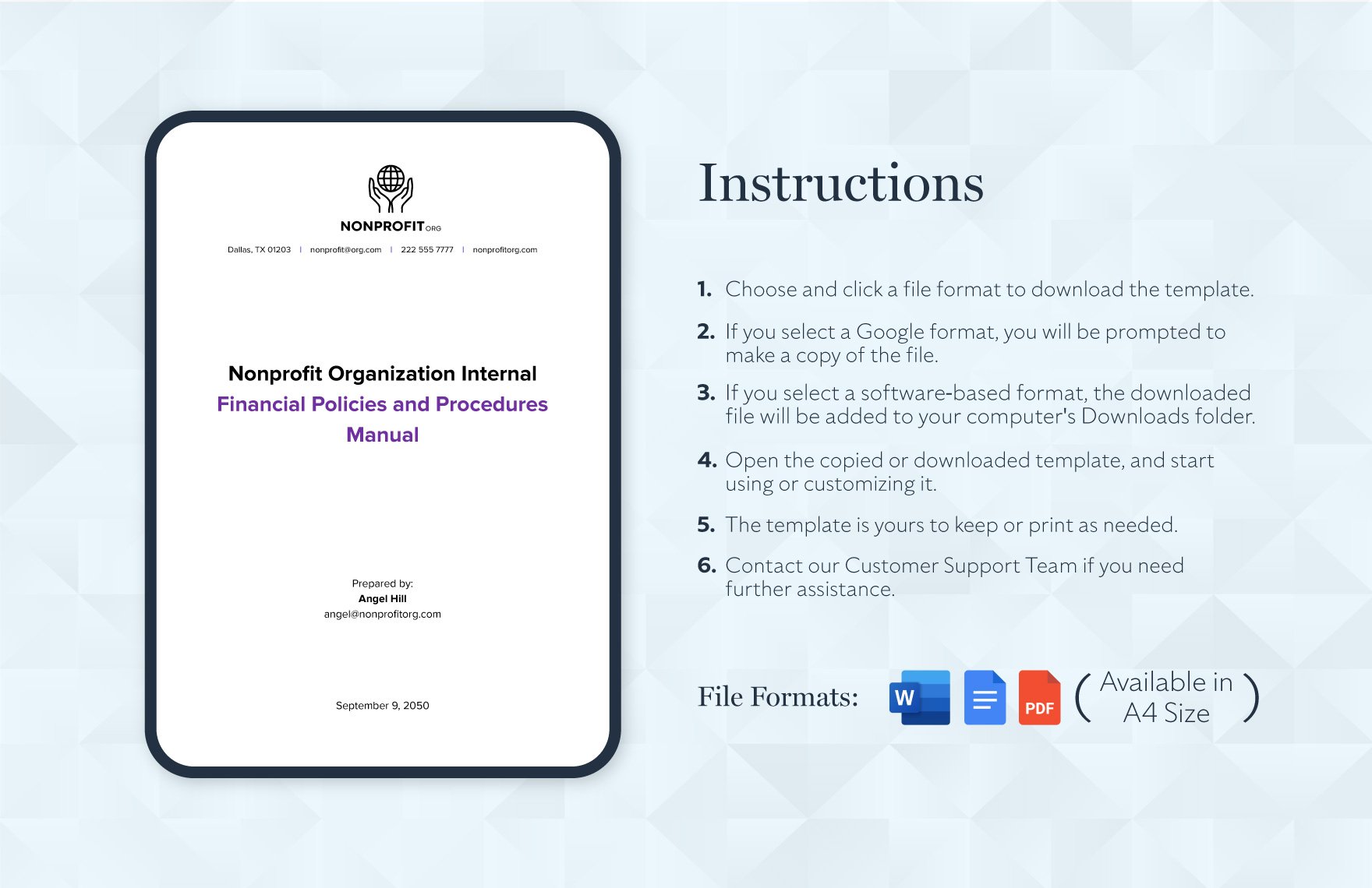 Nonprofit Organization Internal Financial Policies and Procedures Manual Template