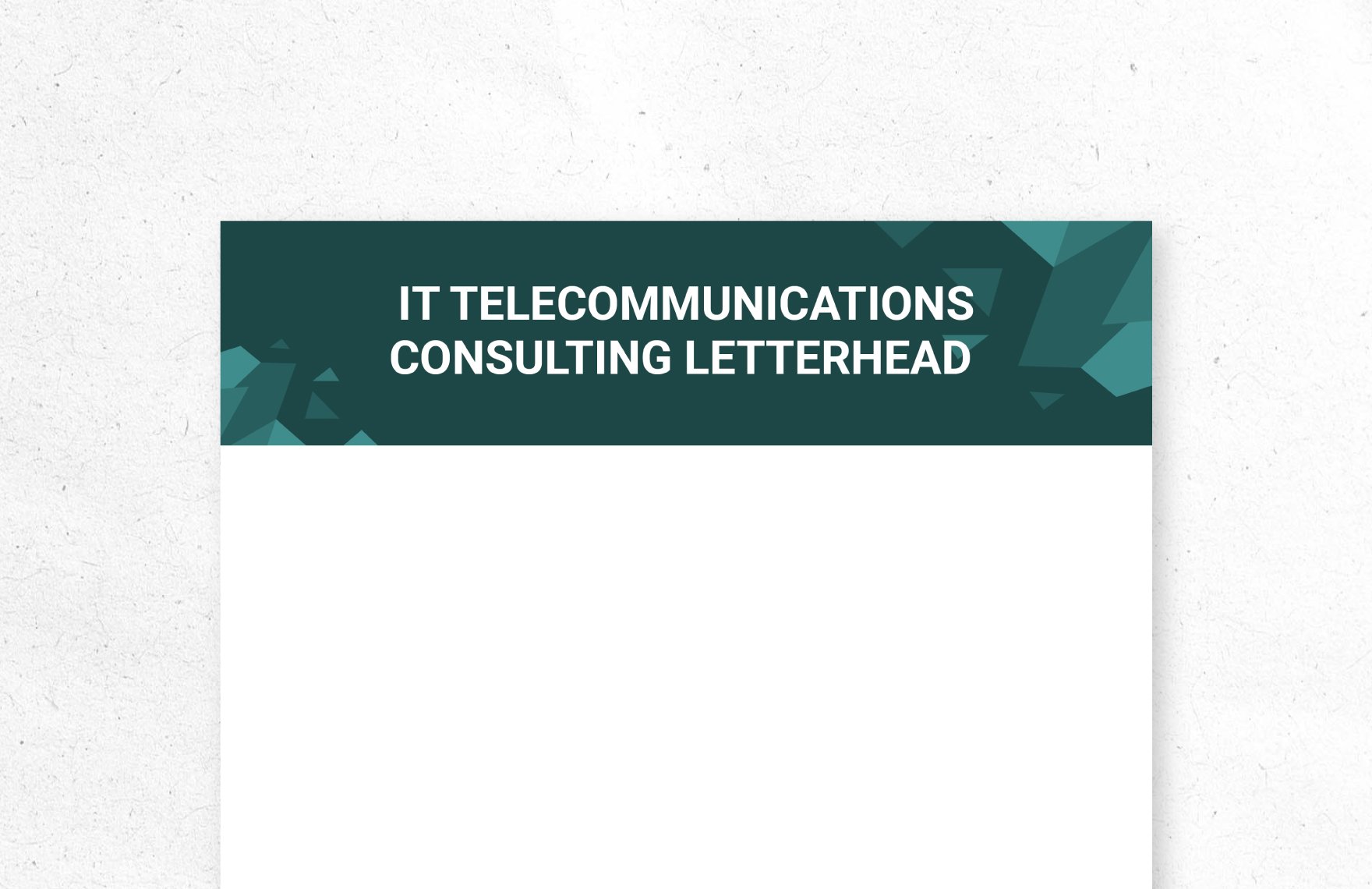 IT Telecommunications Consulting Letterhead Template