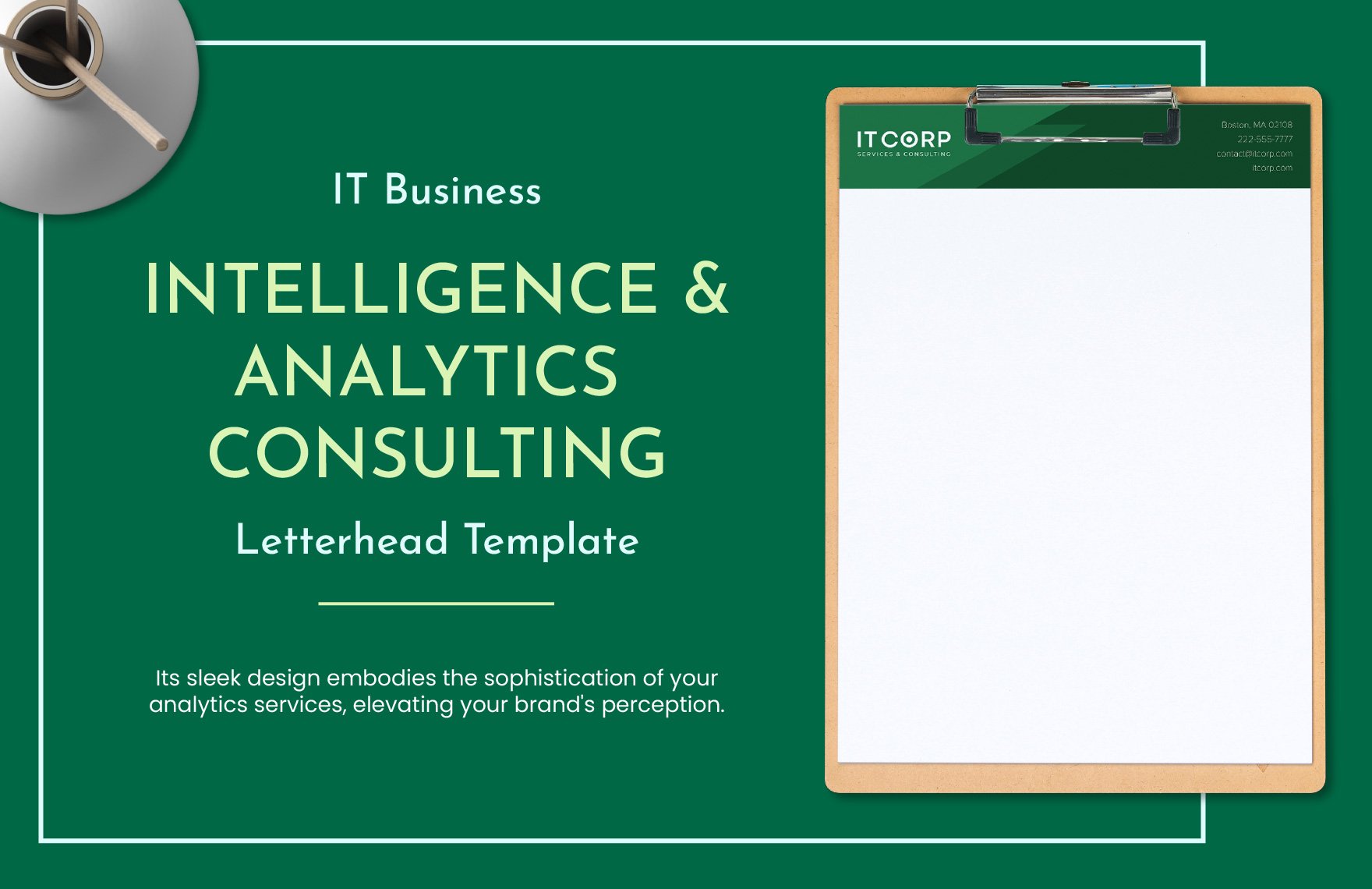 IT Business Intelligence & Analytics Consulting Letterhead Template in Word, Illustrator, PSD
