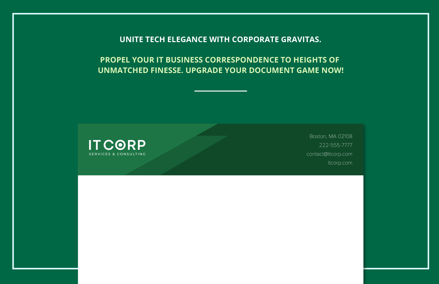 IT Business Intelligence & Analytics Consulting Letterhead Template