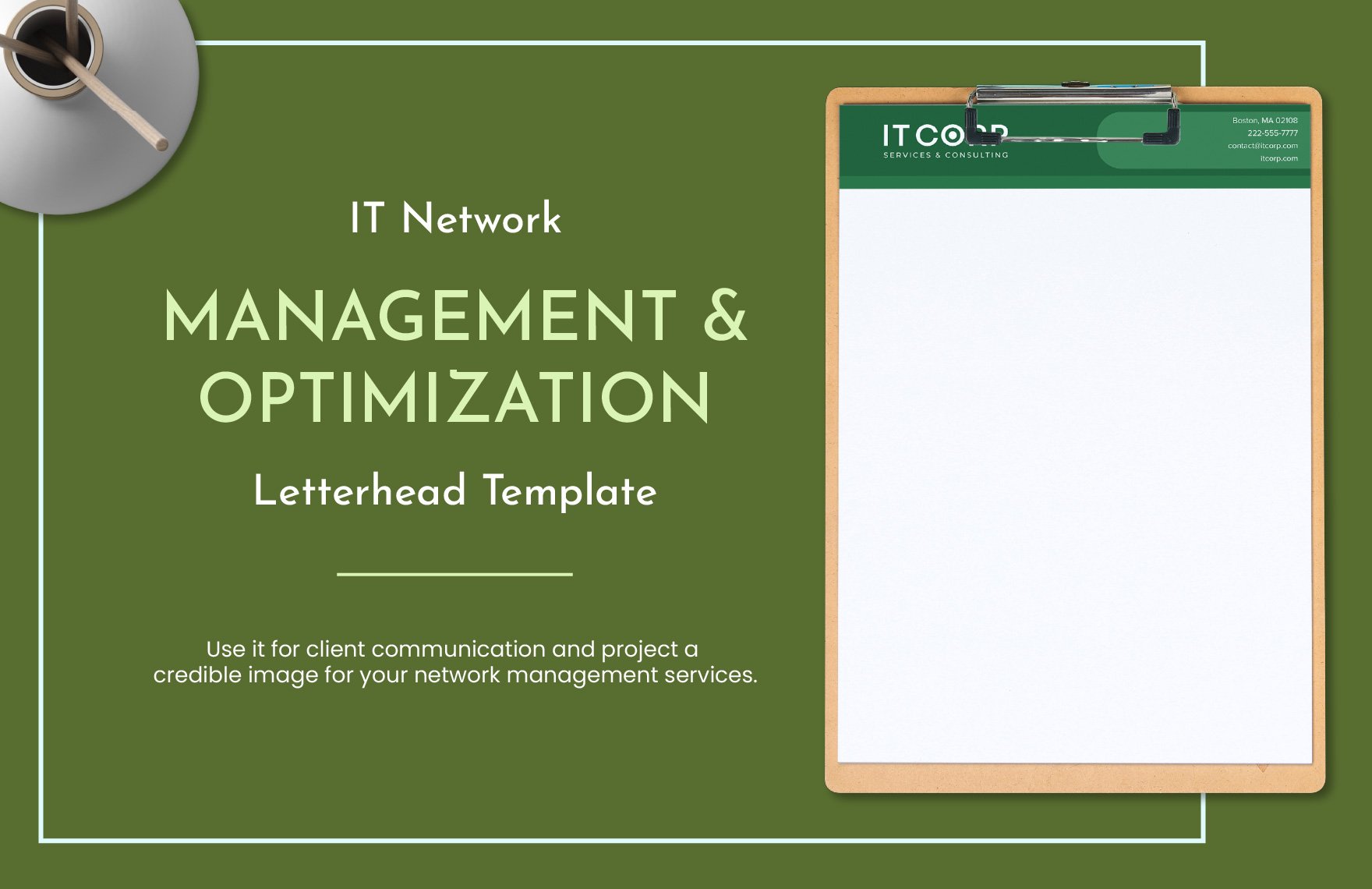 IT Network Management & Optimization Letterhead Template