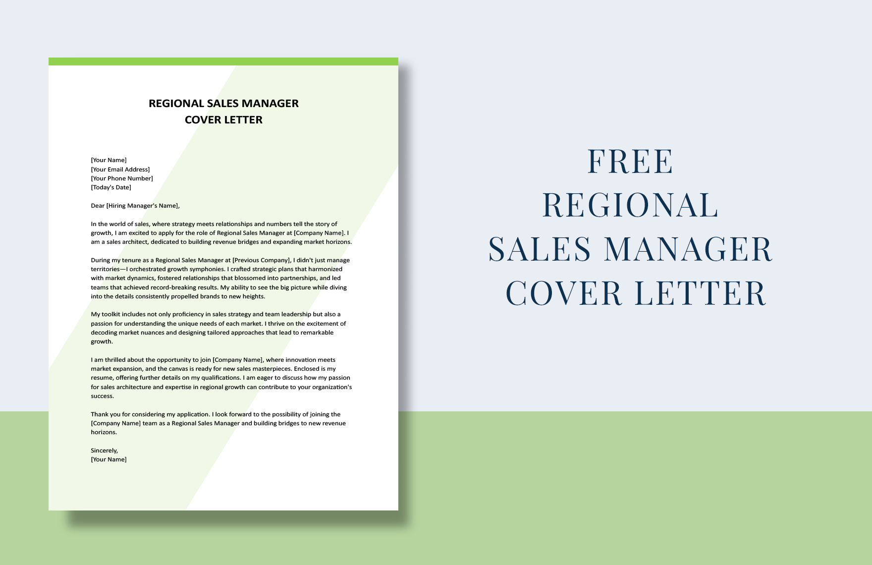 Regional Sales Manager Cover Letter