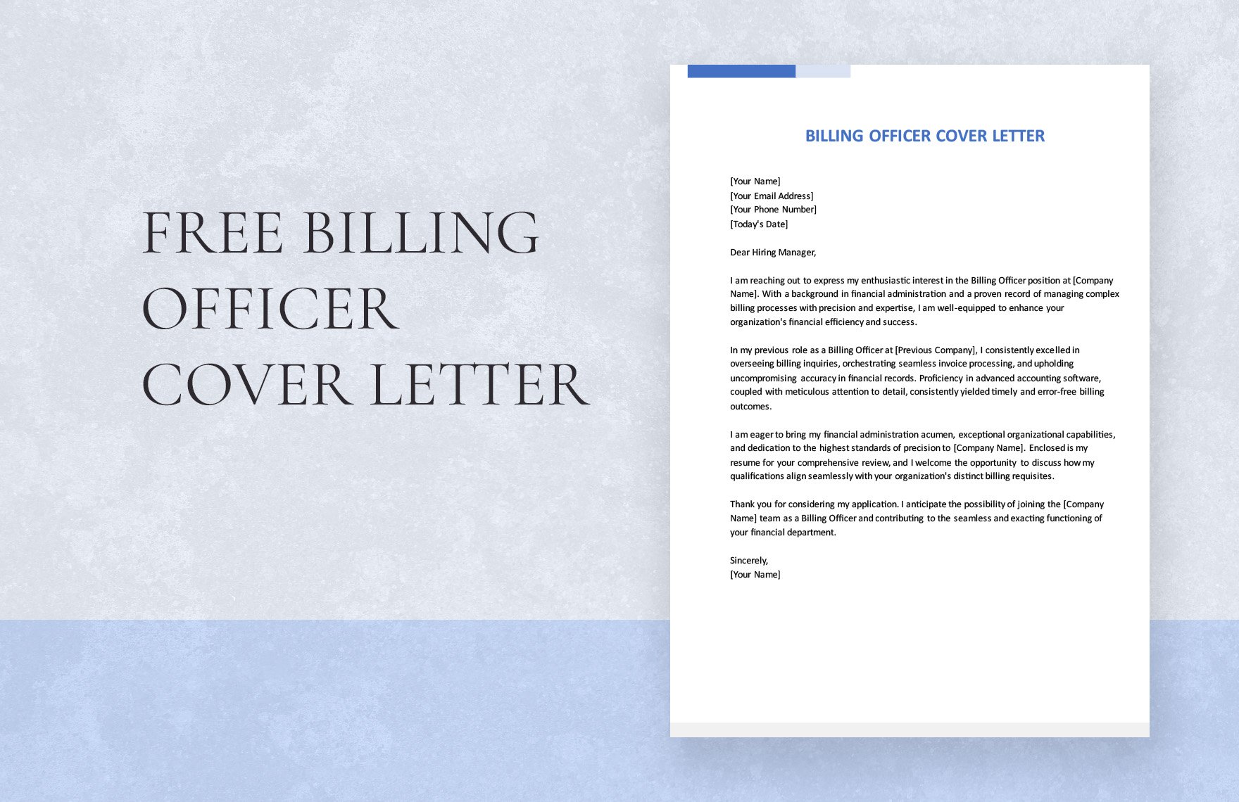 Billing Officer Cover Letter