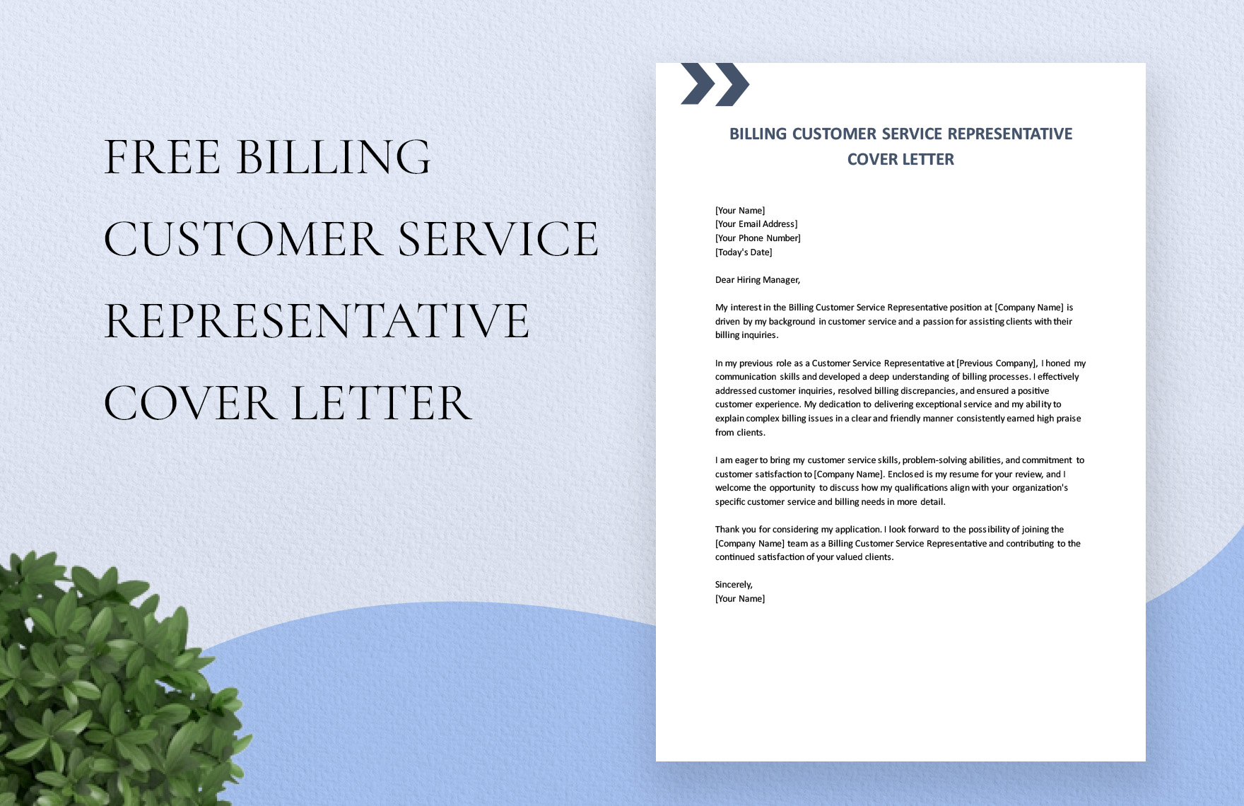 Billing Customer Service Representative Cover Letter In Word PDF 