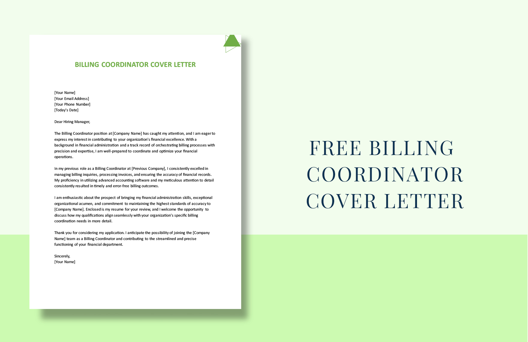 billing coordinator cover letter template