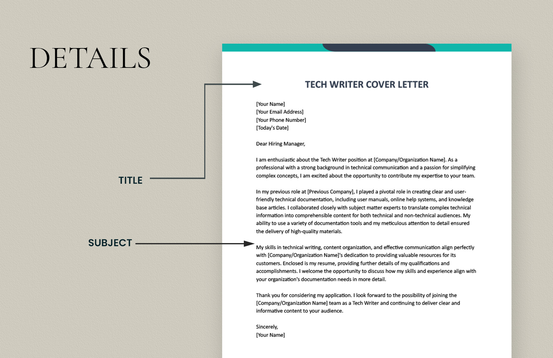 tech writer cover letter