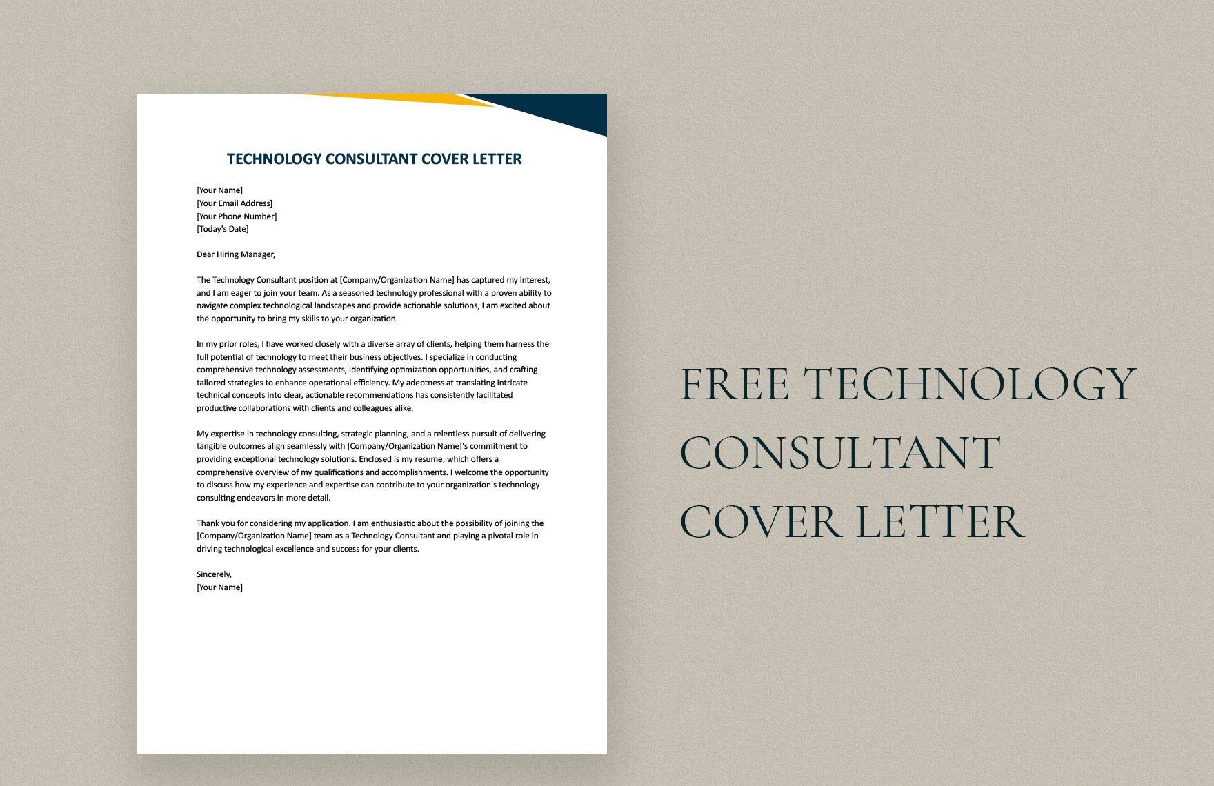 Technology Consultant Cover Letter