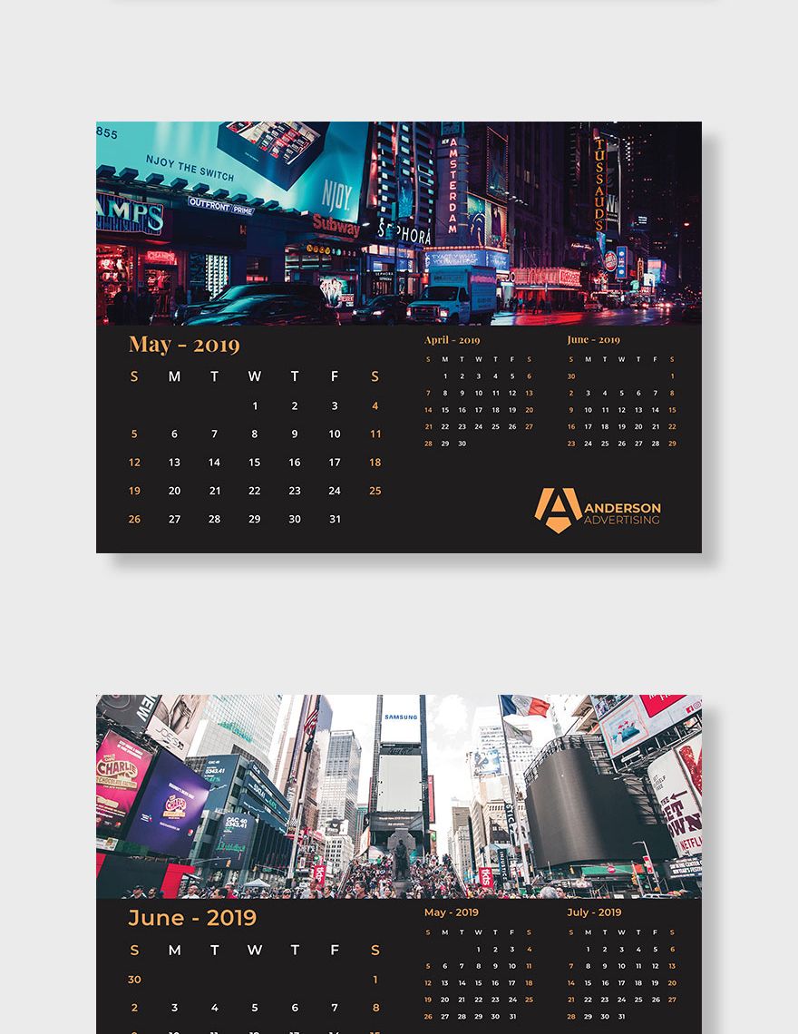 Advertising agency Desk Calendar Template